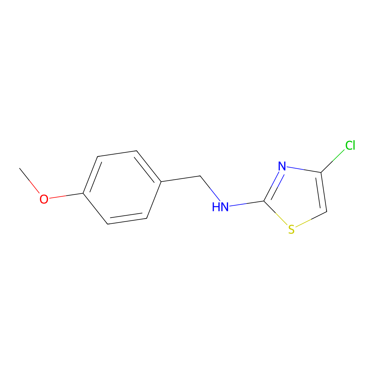 4-chloro-N-(4-methoxybenzyl)thiazol-2-amine molecular structure, CAS 1346809-24-2