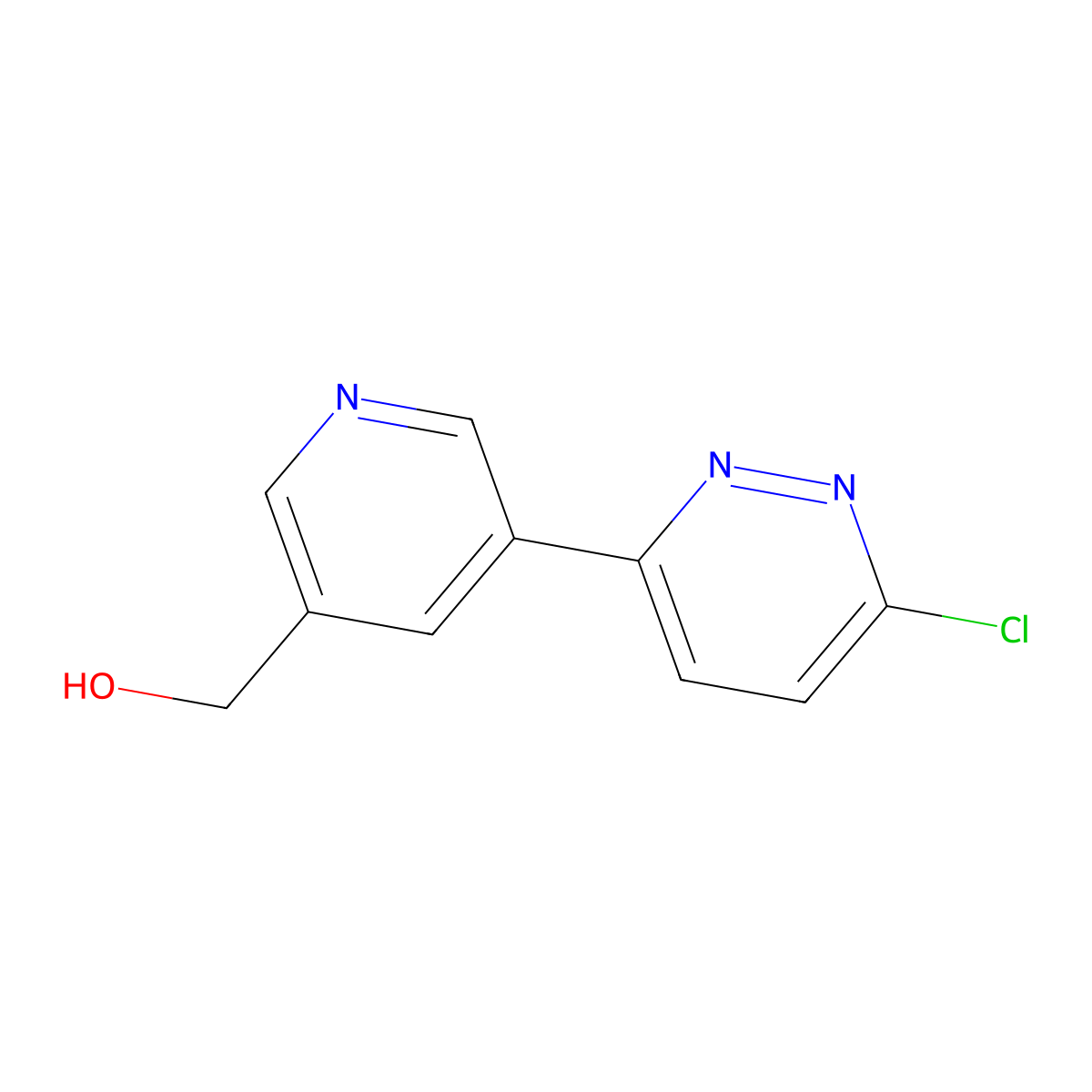 (5-(6-Chloropyridazin-3-yl)pyridin-3-yl)methanol molecular structure, CAS 1346809-26-4