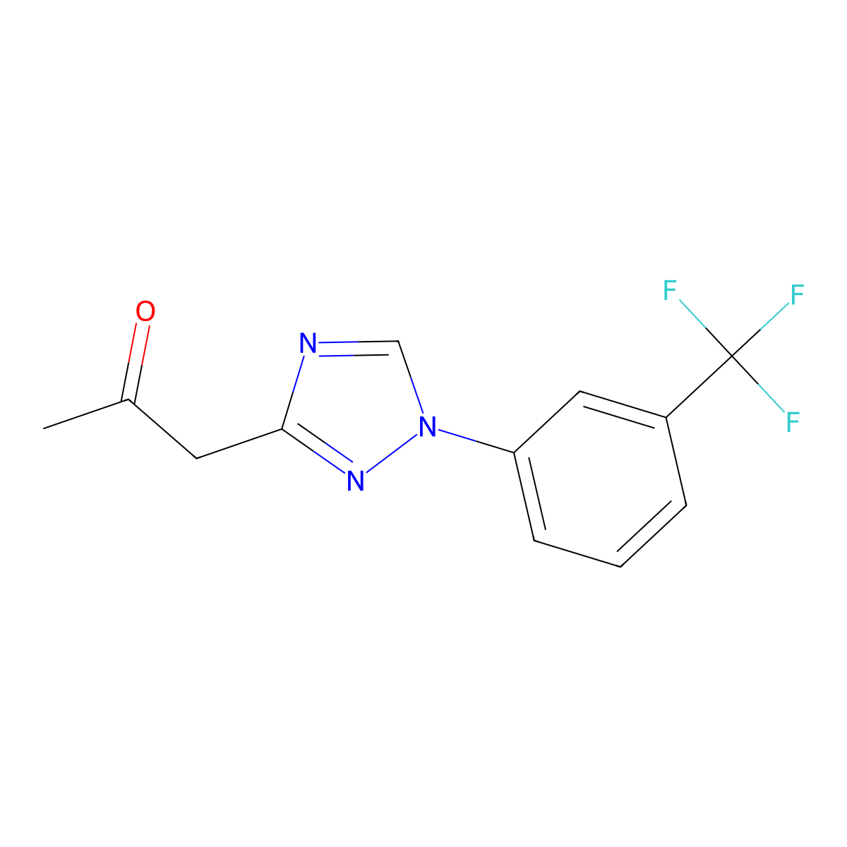 1-(1-(3-(trifluoromethyl)phenyl)-1H-1,2,4-triazol-3-yl)propan-2-one molecular structure, CAS 1346809-34-4