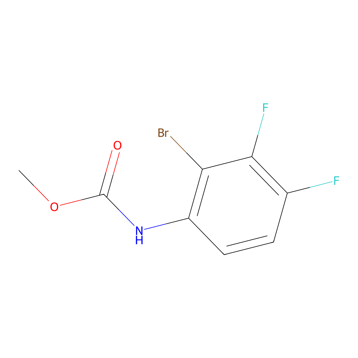 Methyl (2-bromo-3,4-difluorophenyl)carbamate molecular structure, CAS 1346809-54-8