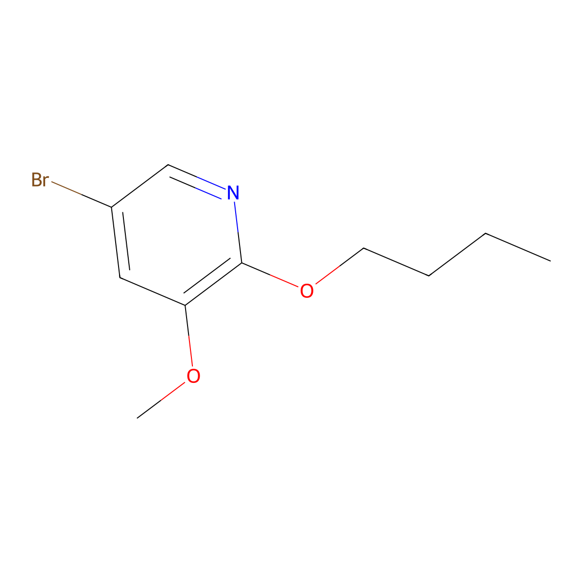 5-Bromo-2-butoxy-3-methoxypyridine molecular structure, CAS 1346809-56-0