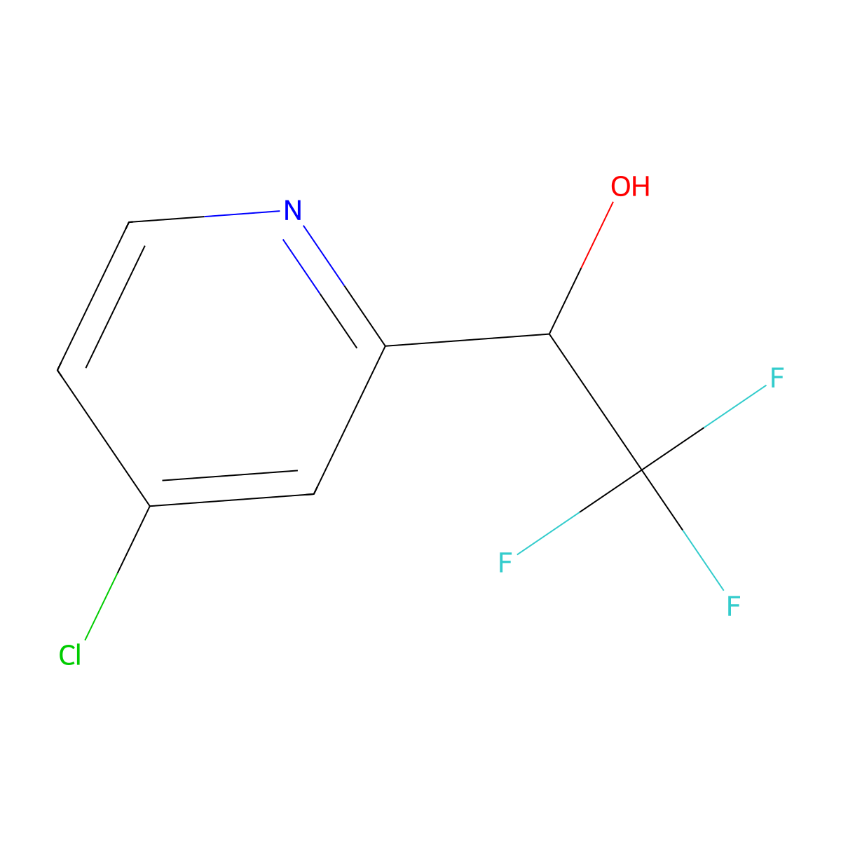 1-(4-Chloropyridin-2-yl)-2,2,2-trifluoroethanol molecular structure, CAS 1346809-57-1