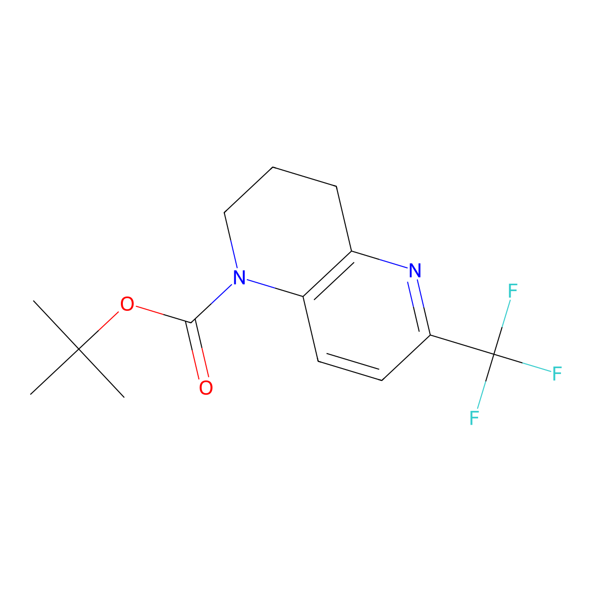 tert-butyl 6-(trifluoromethyl)-3,4-dihydro-1,5-naphthyridine-1(2H)-carboxylate molecular structure, CAS 1346809-60-6