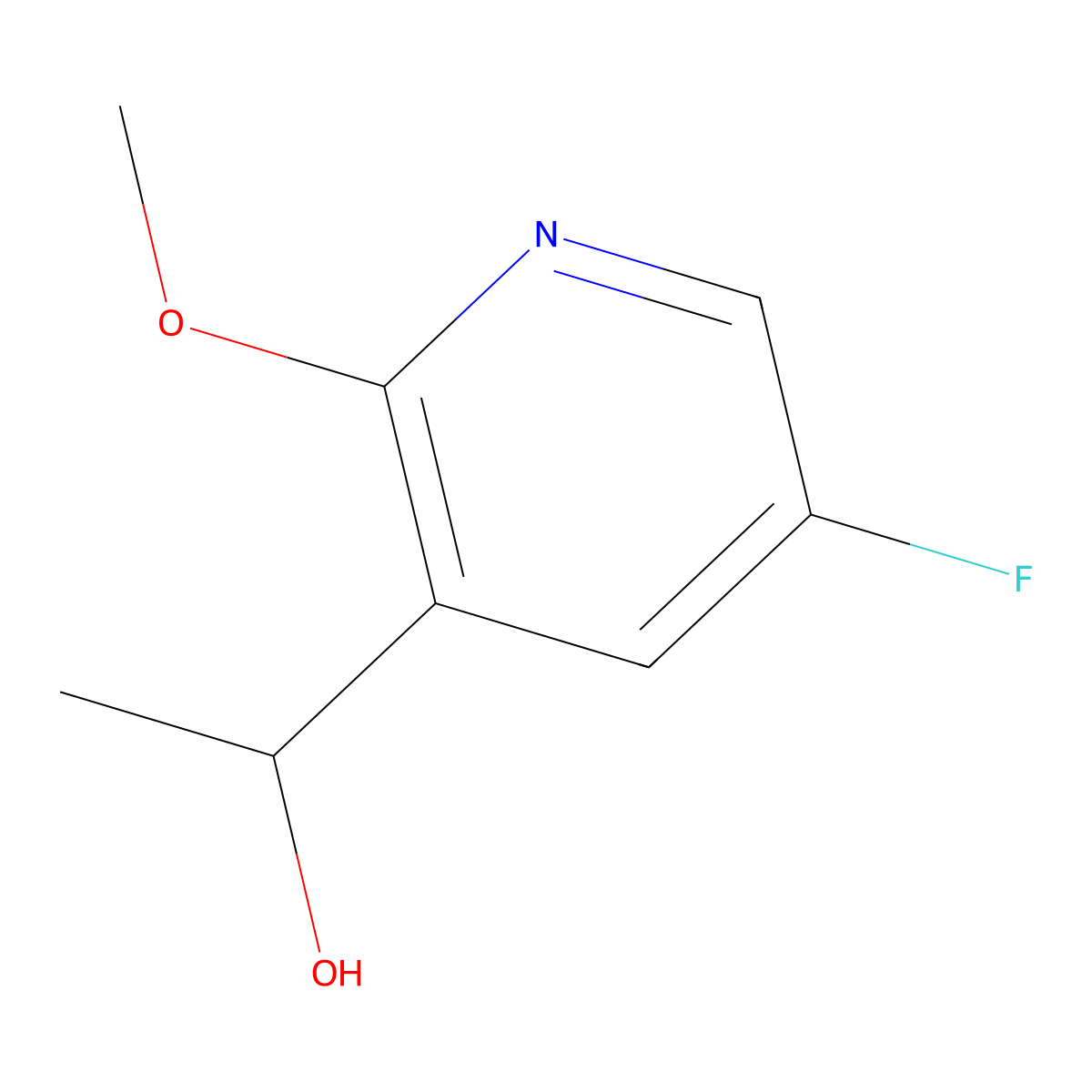 1-(5-Fluoro-2-methoxy-3-pyridyl)ethanol molecular structure, CAS 1346817-55-7