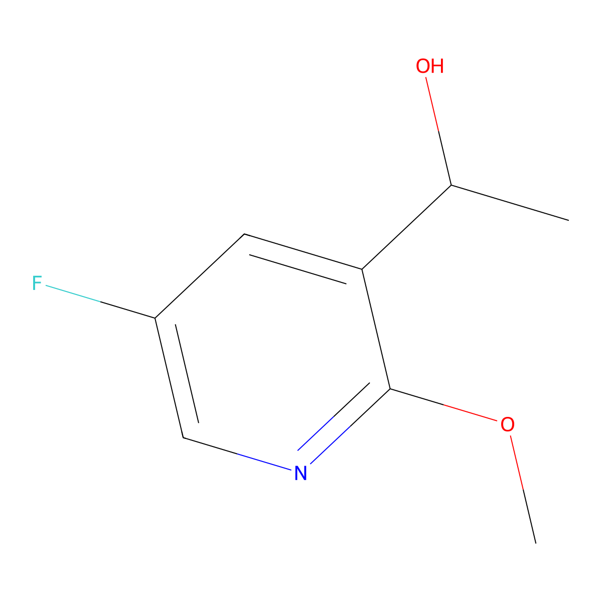 1-(5-Fluoro-2-methoxy-3-pyridyl)ethanol molecular structure, CAS 1346817-55-7