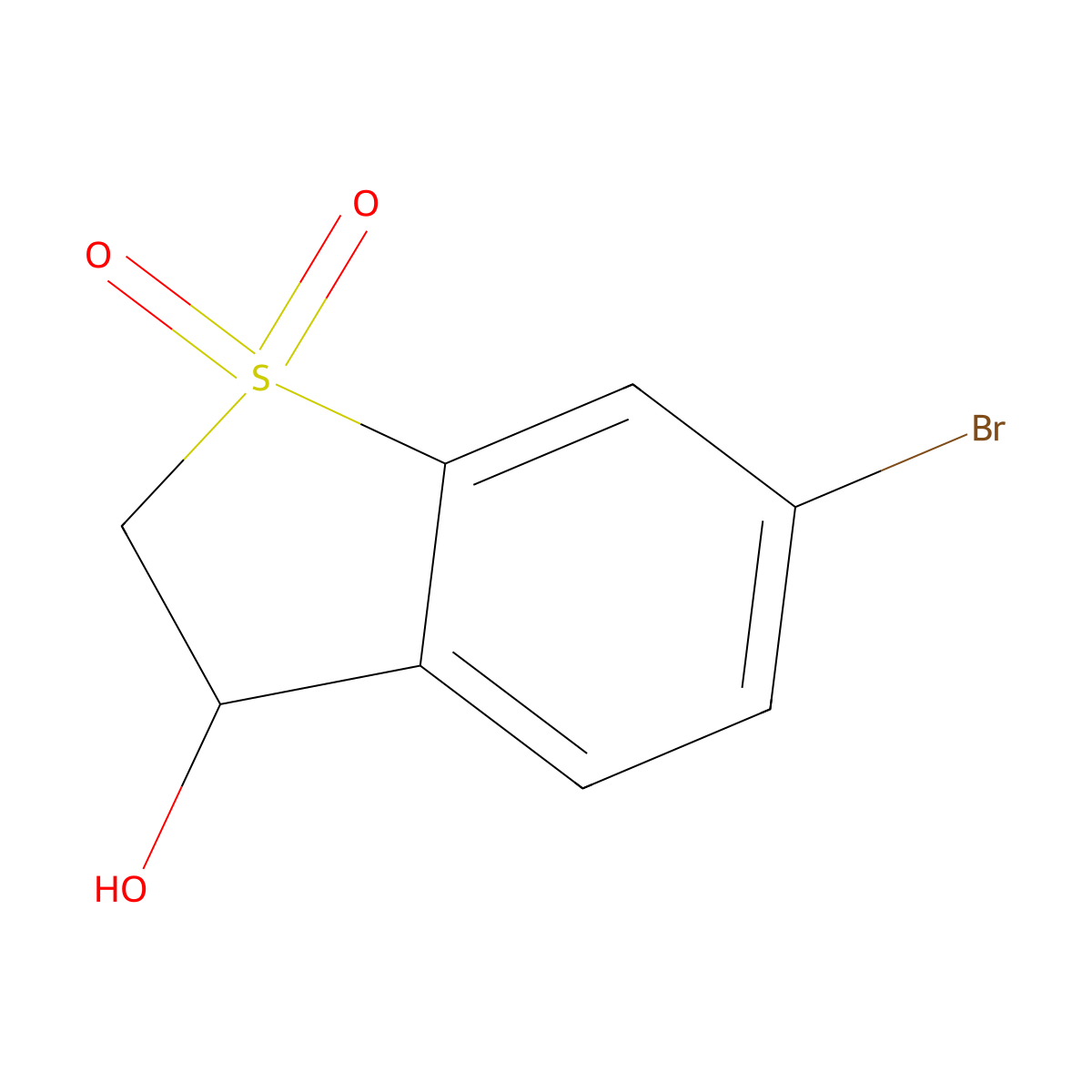 6-Bromo-3-hydroxy-2,3-dihydrobenzo[b]thiophene 1,1-dioxide molecular structure, CAS 1346818-94-7