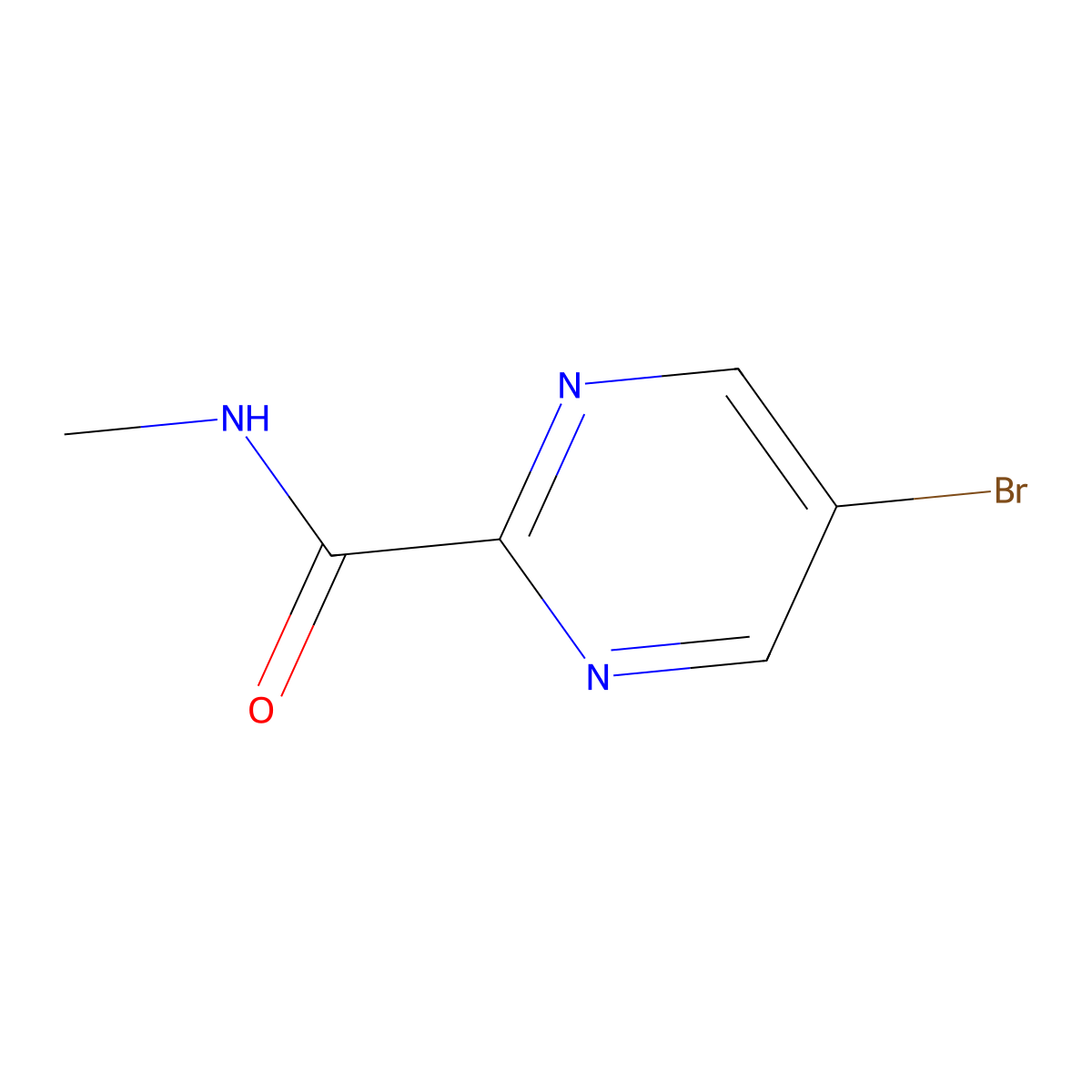 5-bromo-N-methylpyrimidine-2-carboxamide molecular structure, CAS 1346819-04-2