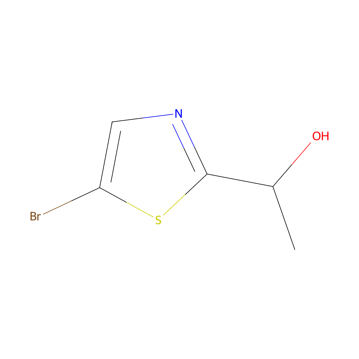 1-(5-Bromo-1,3-thiazol-2-yl)ethan-1-ol molecular structure, CAS 1346819-23-5