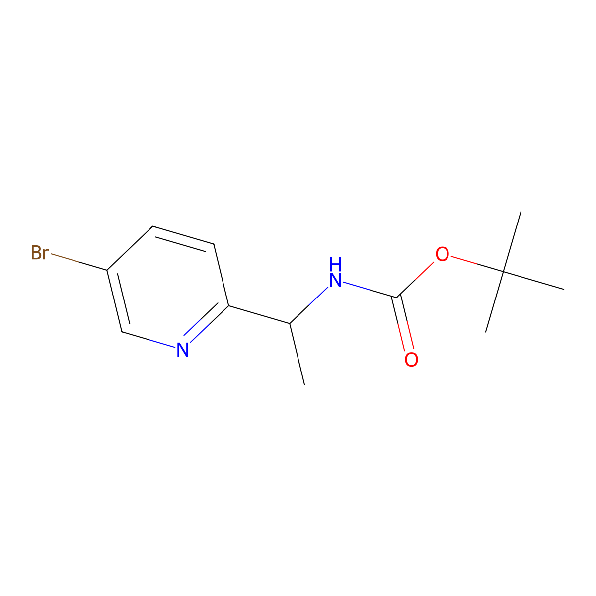 tert-Butyl (1-(5-bromopyridin-2-yl)ethyl)carbamate molecular structure, CAS 1346819-53-1
