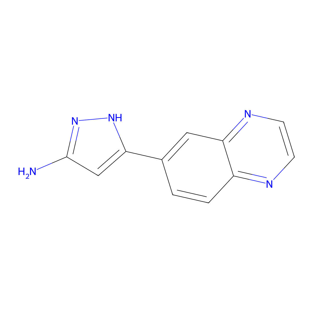 5-(Quinoxalin-6-yl)-1H-pyrazol-3-amine molecular structure, CAS 1346850-80-3