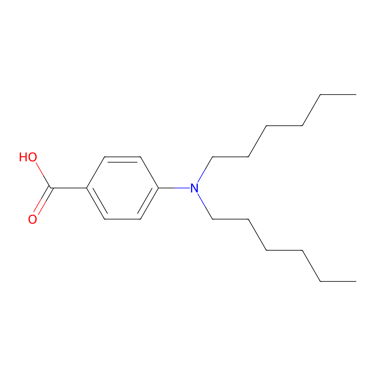 4-(Dihexylamino)benzoic acid molecular structure, CAS 134690-32-7