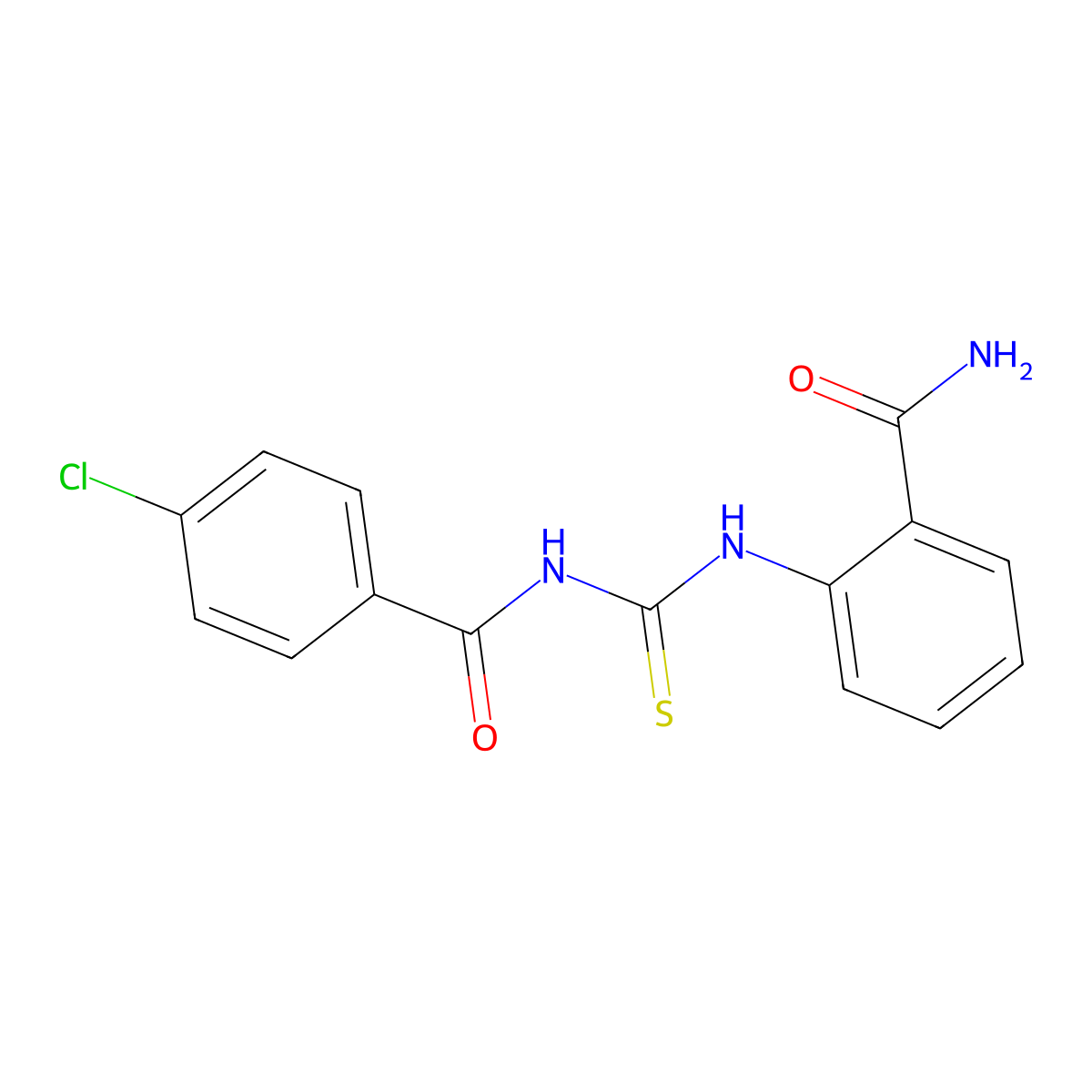 2-[(4-Chlorobenzoyl)carbamothioylamino]benzamide molecular structure, CAS 134690-65-6