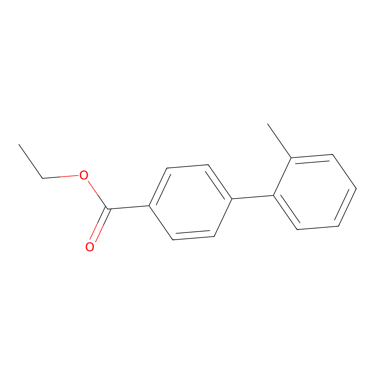 2'-Methylbiphenyl-4-carboxylic acid ethyl ester molecular structure, CAS 134694-65-8