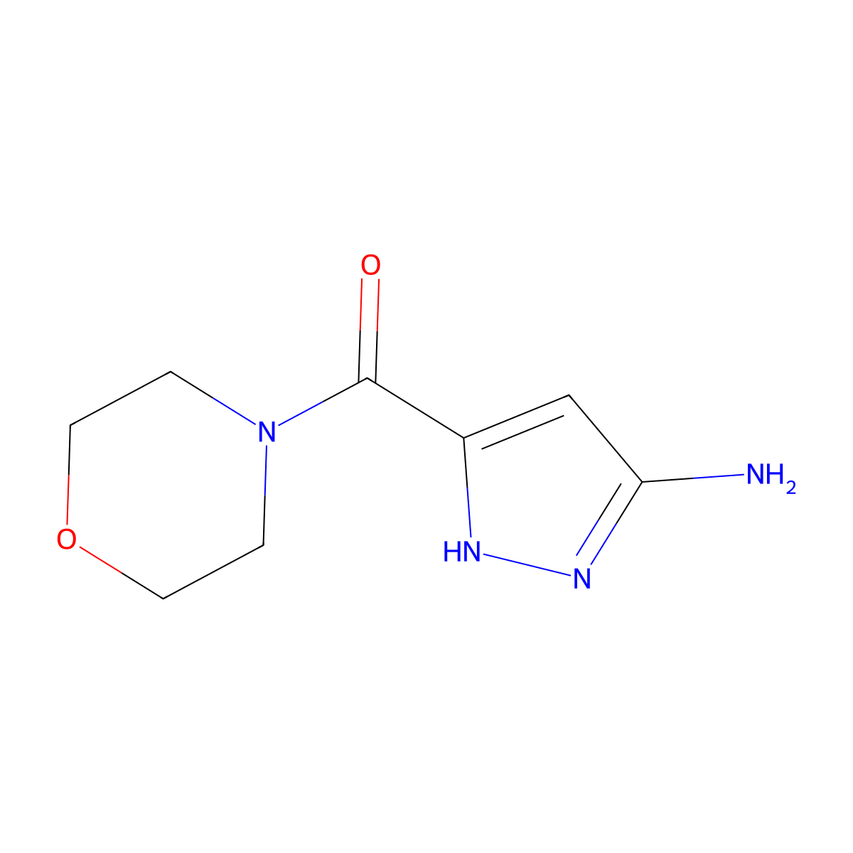 (3-Amino-1H-pyrazol-5-yl)(morpholino)methanone molecular structure, CAS 1346943-94-9