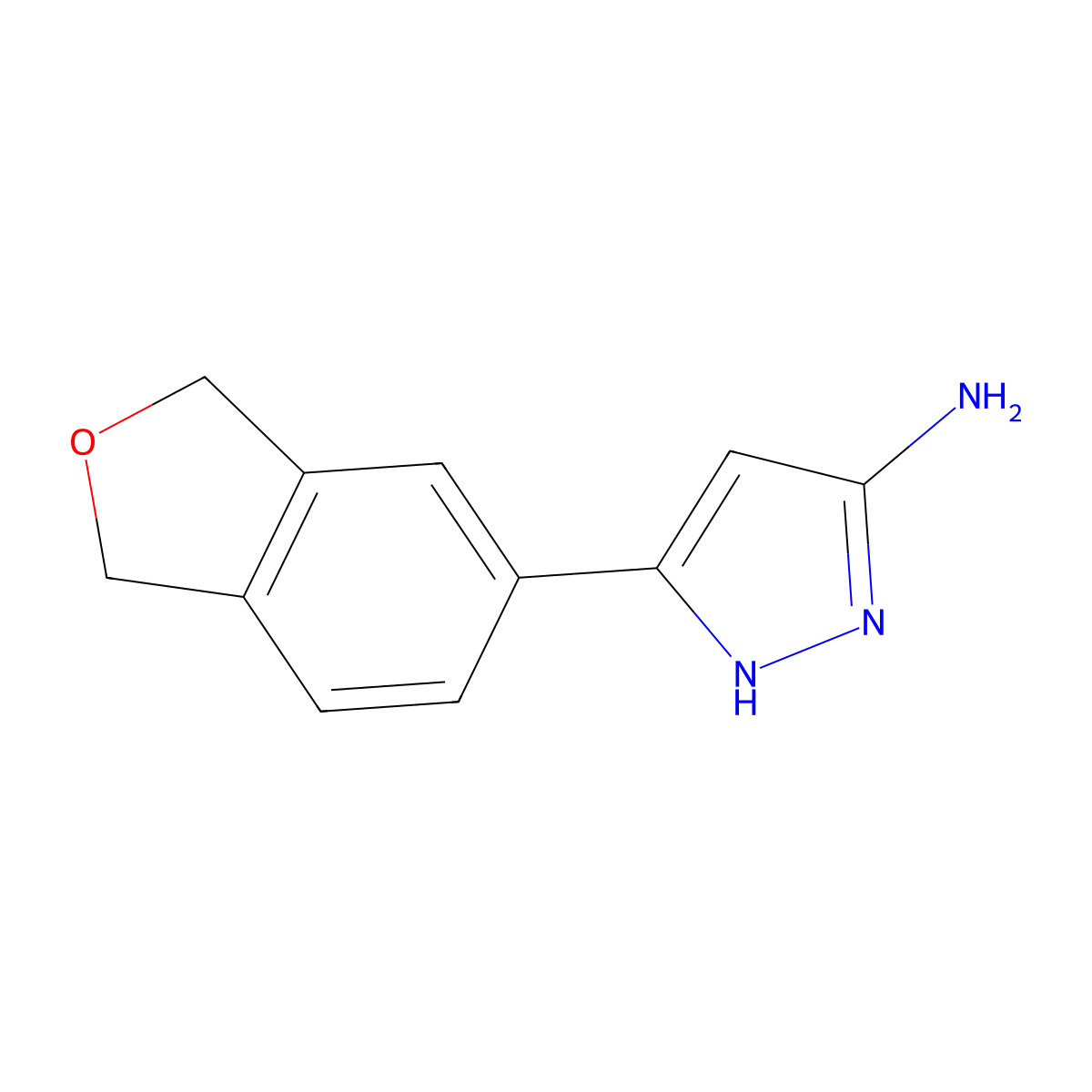 3-(1,3-dihydro-2-benzofuran-5-yl)-1H-pyrazol-5-amine molecular structure, CAS 1346948-08-0