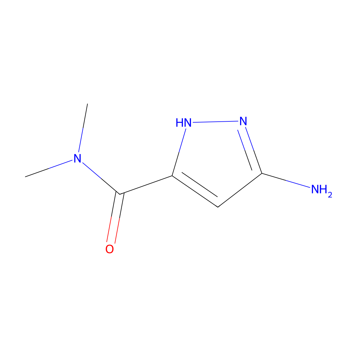 3-amino-N,N-dimethyl-1H-pyrazole-5-carboxamide molecular structure, CAS 1346948-79-5