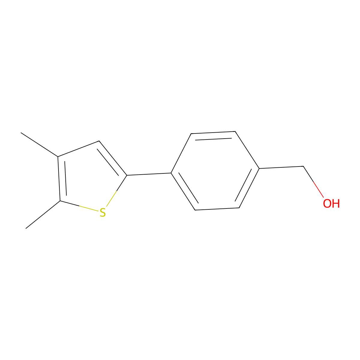 4-(4,5-Dimethyl-2-thienyl)benzenemethanol molecular structure, CAS 1346974-19-3