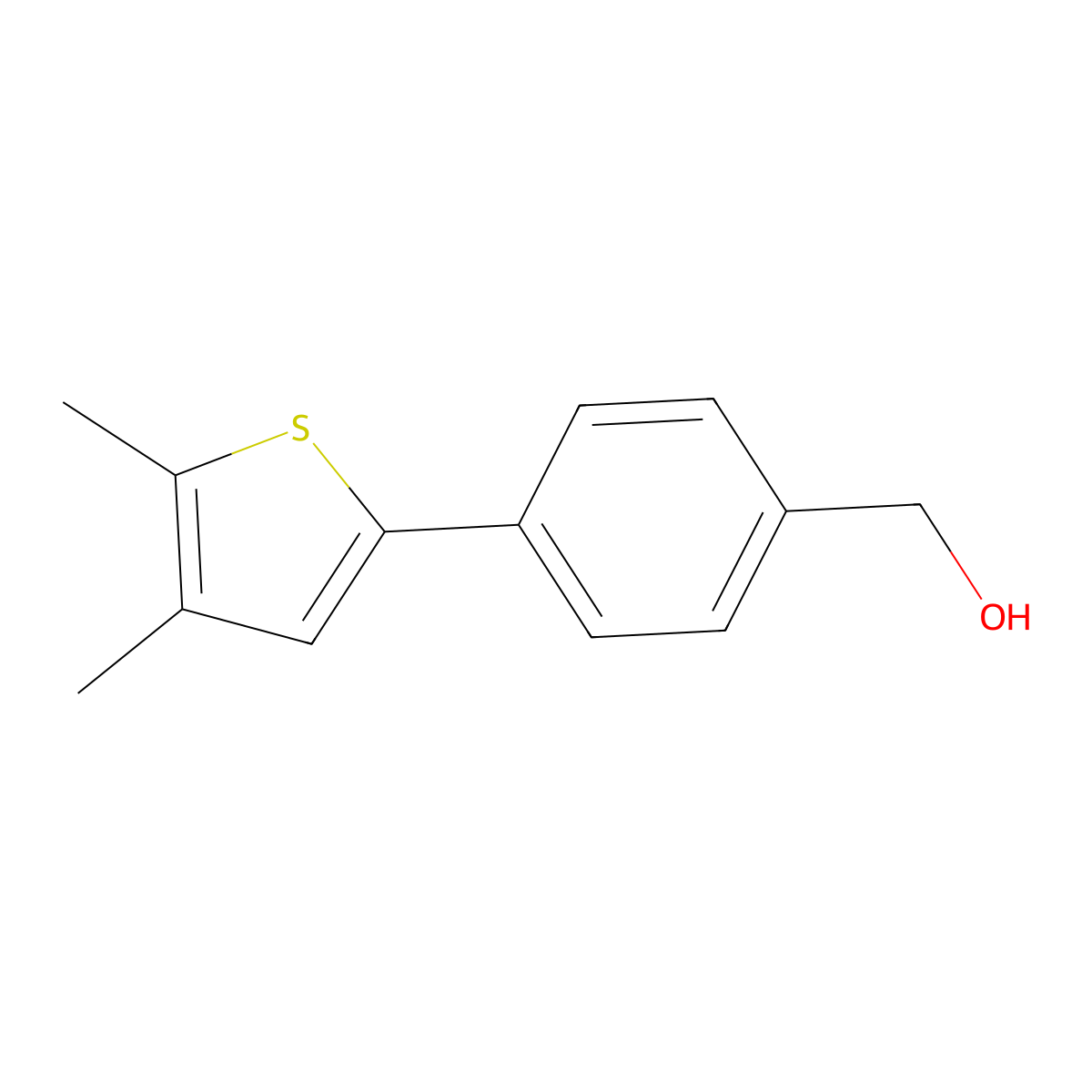 4-(4,5-Dimethyl-2-thienyl)benzenemethanol molecular structure, CAS 1346974-19-3