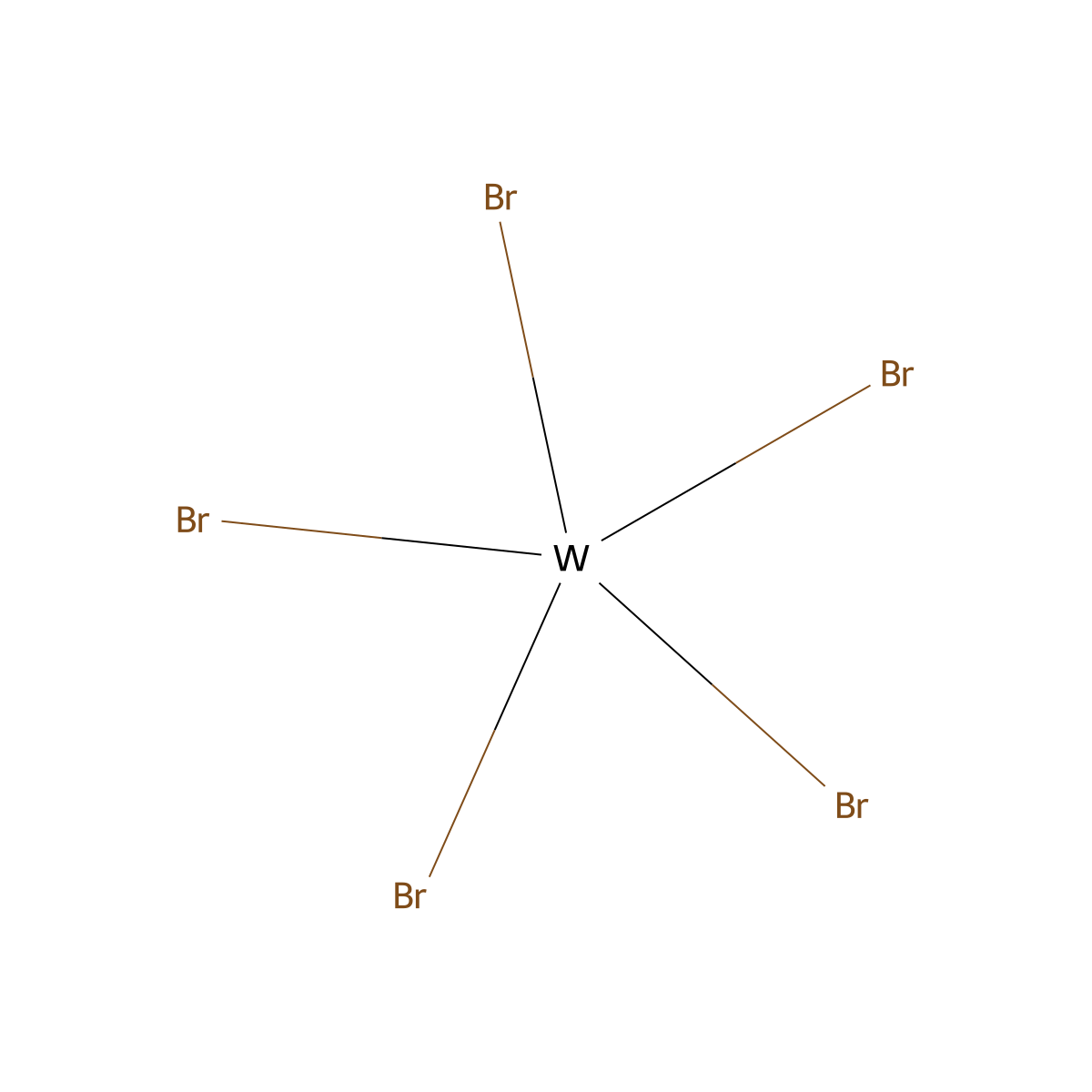 Tungsten bromide (WBr5) molecular structure, CAS 13470-11-6