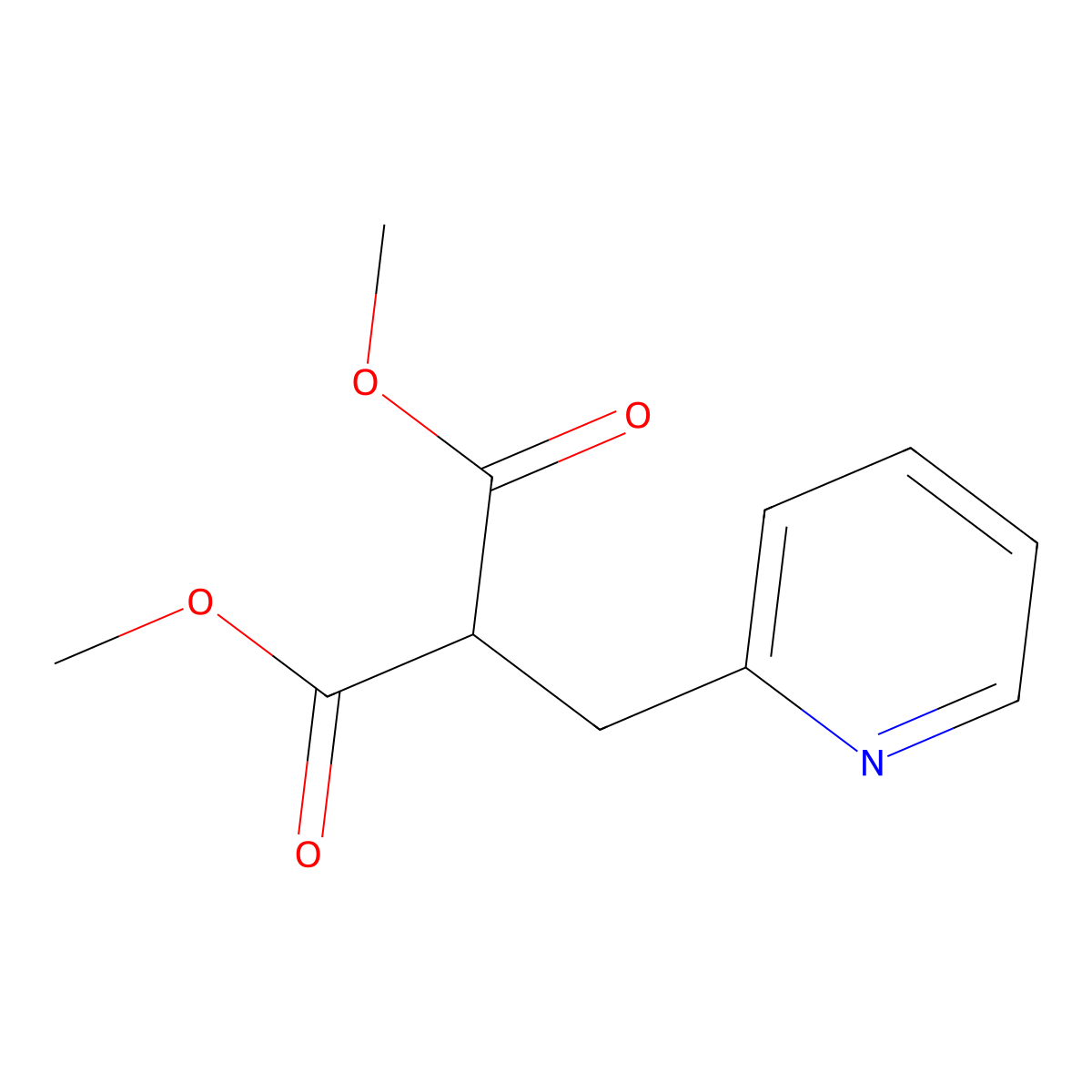 Dimethyl [(pyridin-2-yl)methyl]propanedioate molecular structure, CAS 13470-57-0
