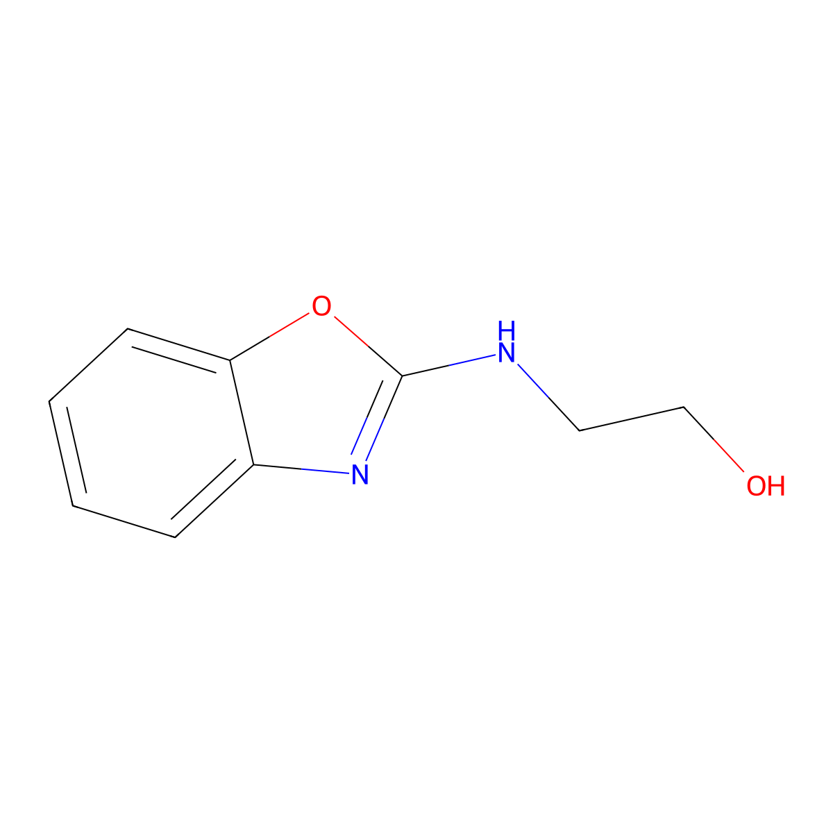 2-(1,3-Benzoxazol-2-ylamino)ethanol molecular structure, CAS 134704-32-8