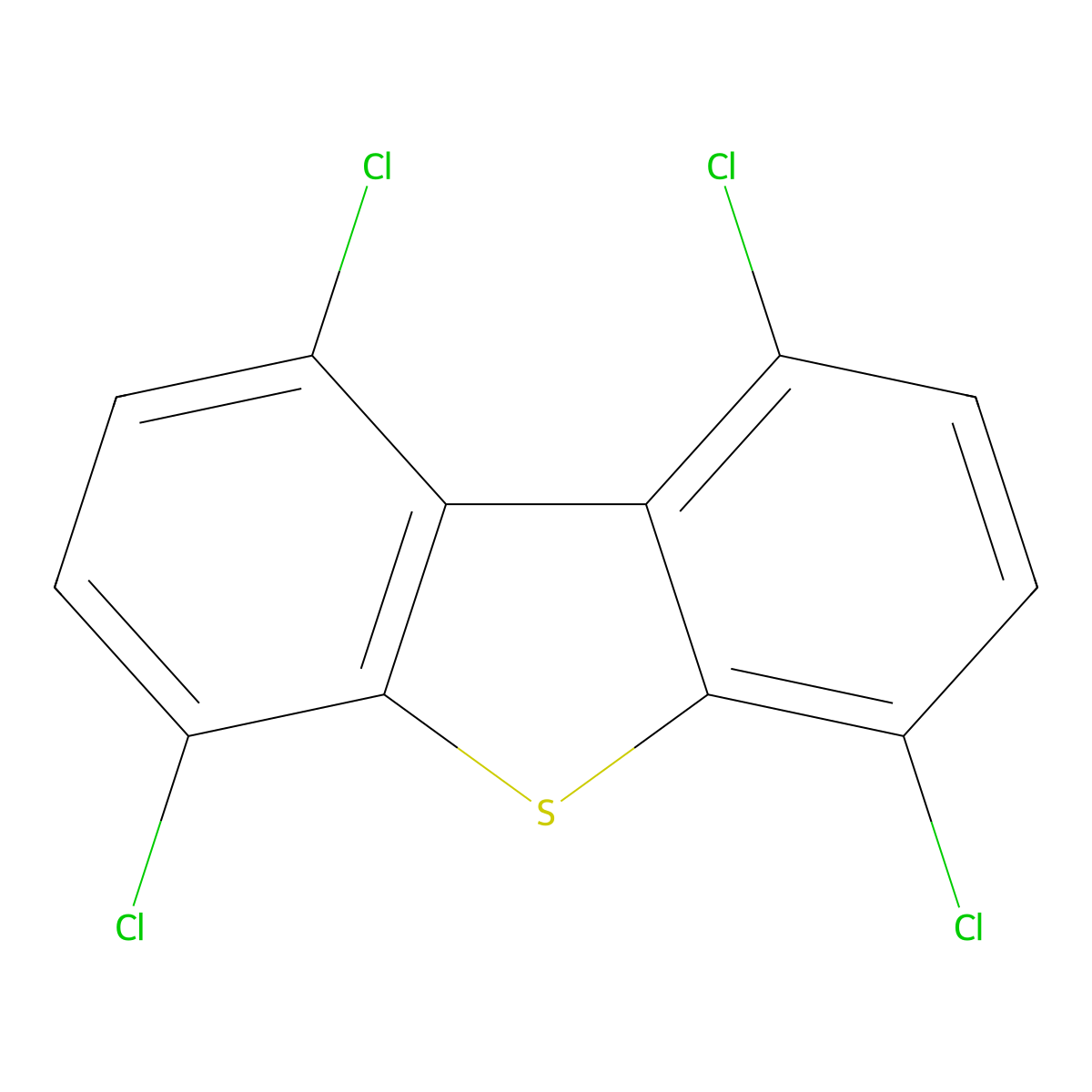 1,4,6,9-Tetrachlorodibenzothiophene molecular structure, CAS 134705-50-3
