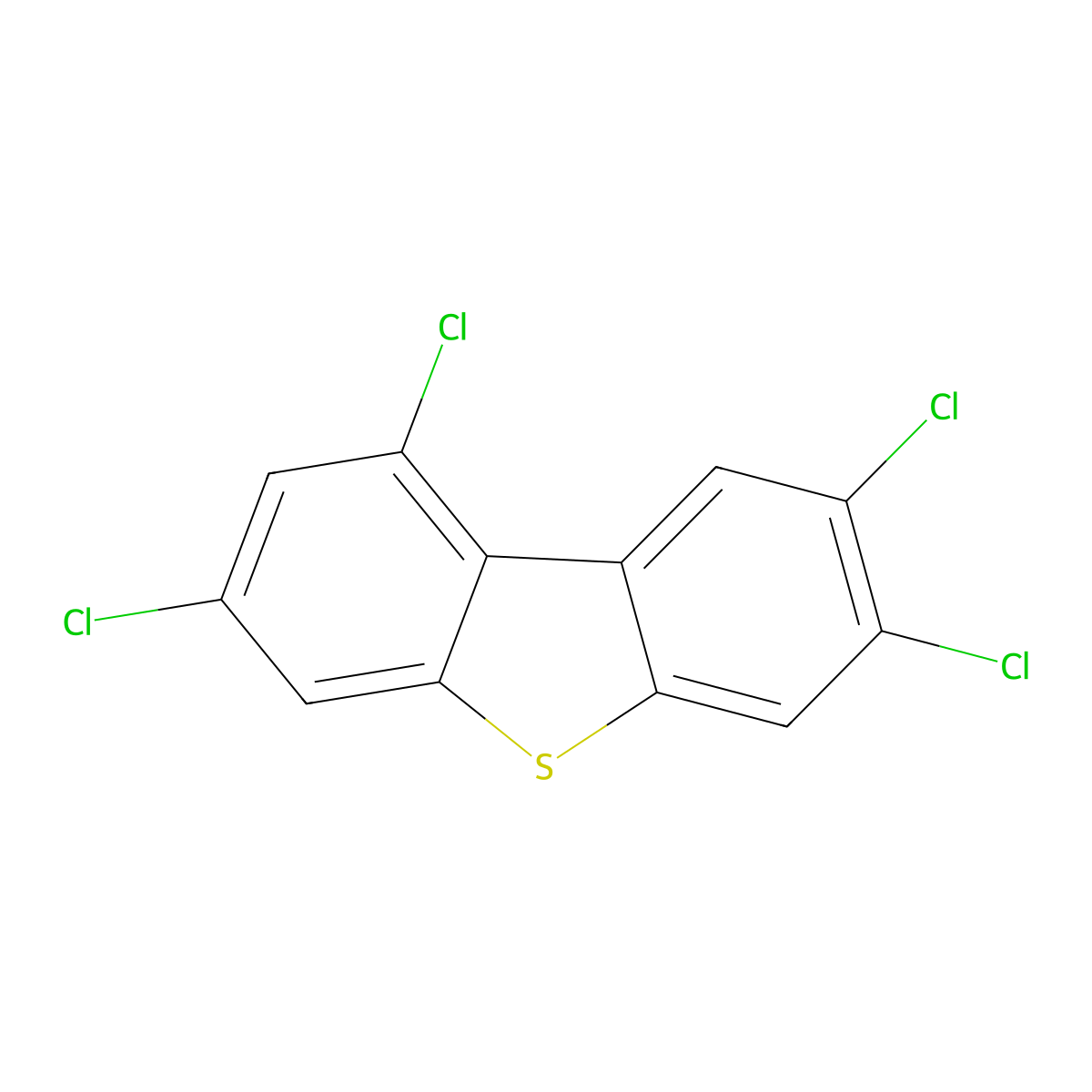 Dibenzothiophene, 1,3,7,8-tetrachloro- molecular structure, CAS 134705-52-5