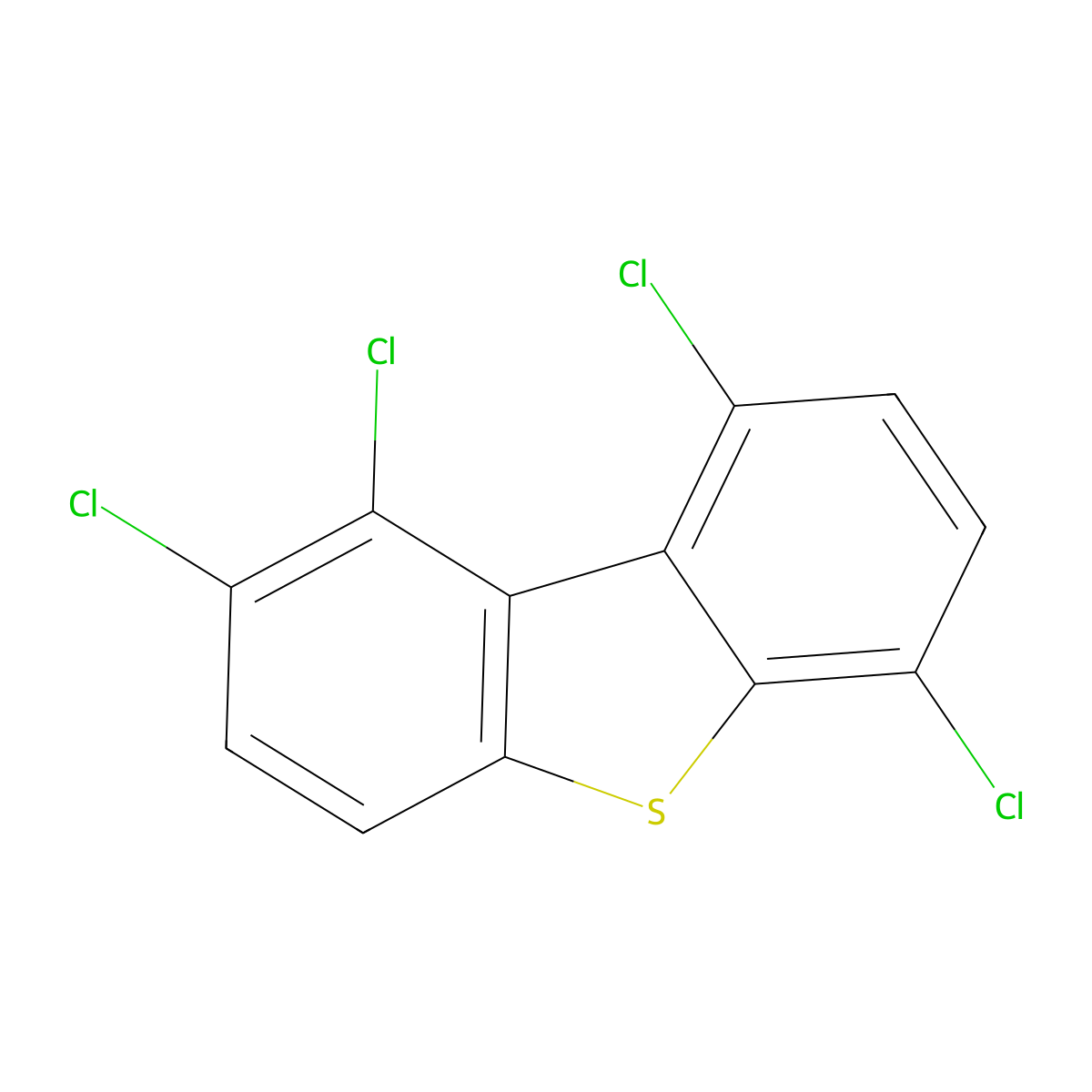 Dibenzothiophene, 1,2,6,9-tetrachloro- molecular structure, CAS 134705-53-6