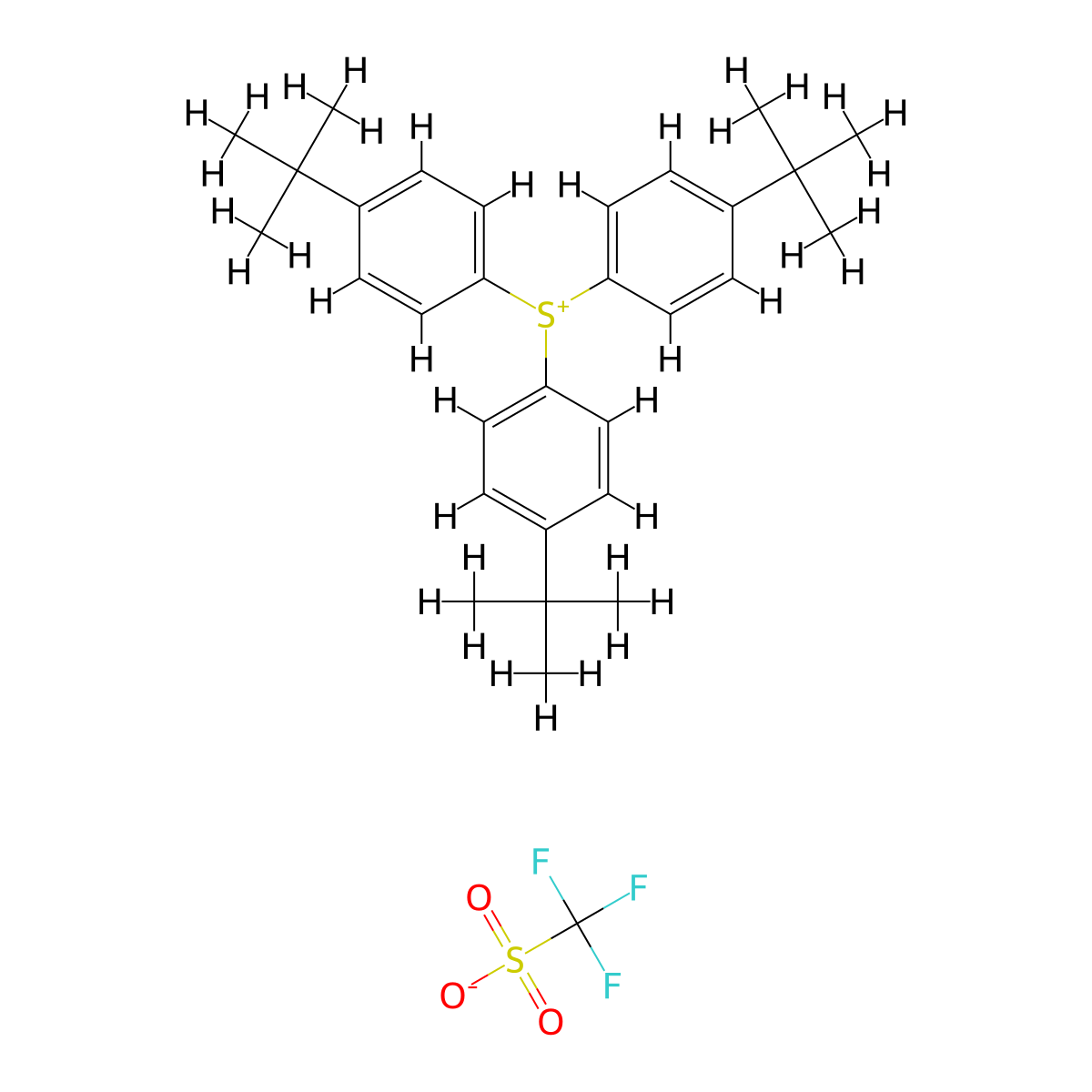 Tris(4-tert-butylphenyl)sulfonium molecular structure, CAS 134708-14-8