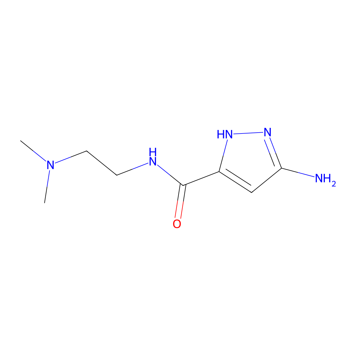 3-amino-N-[2-(dimethylamino)ethyl]-1H-pyrazole-5-carboxamide molecular structure, CAS 1347088-26-9