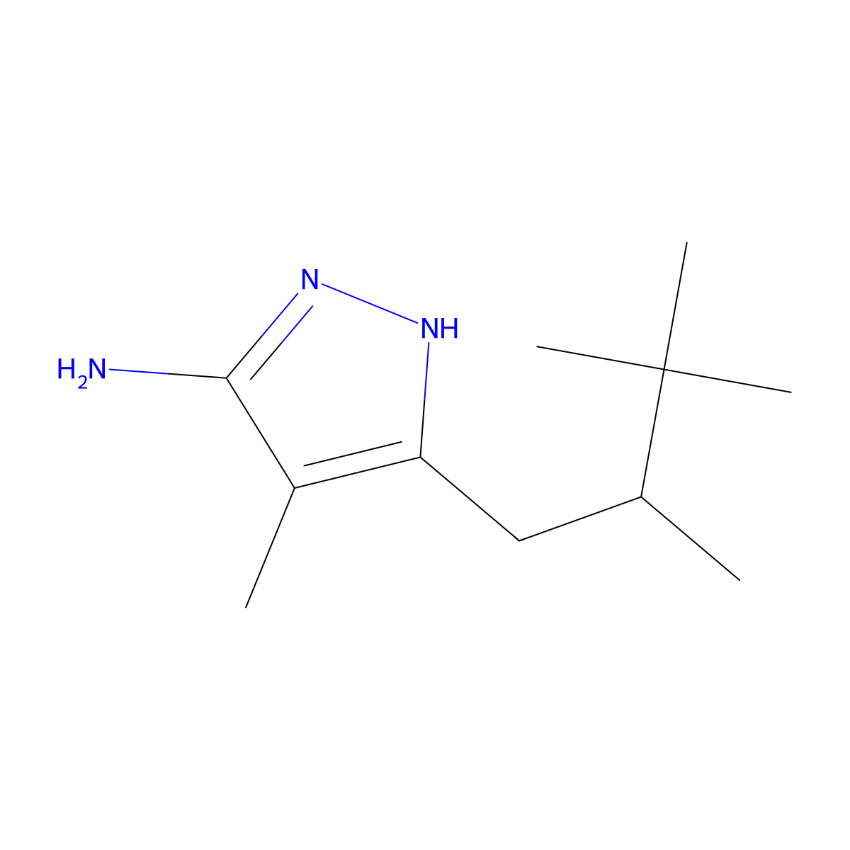 4-methyl-3-(2,3,3-trimethylbutyl)-1H-pyrazol-5-amine molecular structure, CAS 1347088-79-2