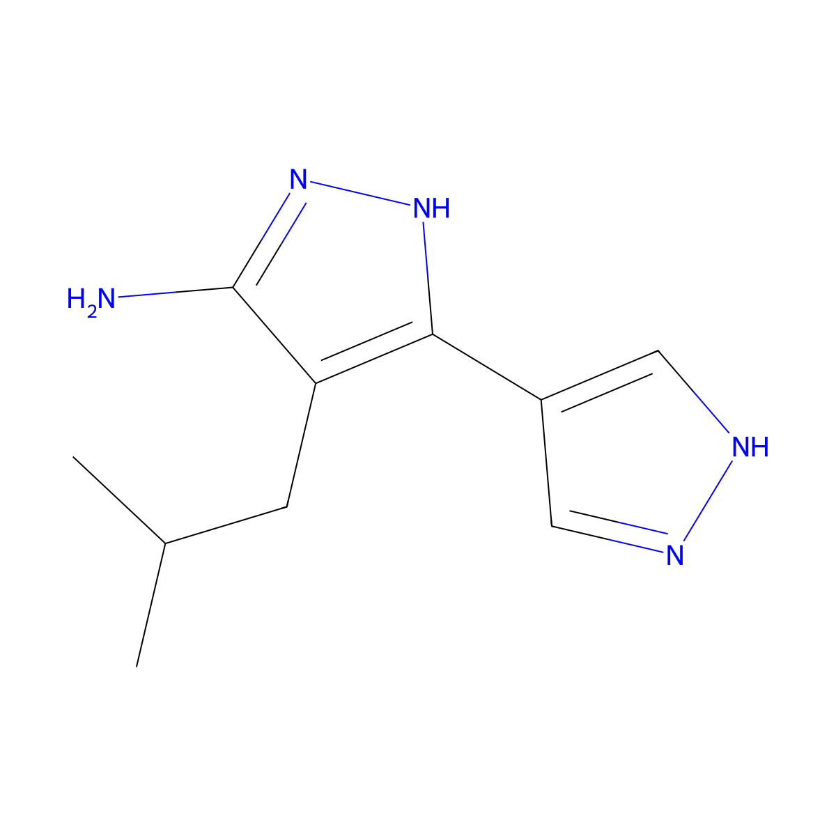4-Isobutyl-1h,1'h-[3,4'-bipyrazol]-5-amine molecular structure, CAS 1347102-27-5
