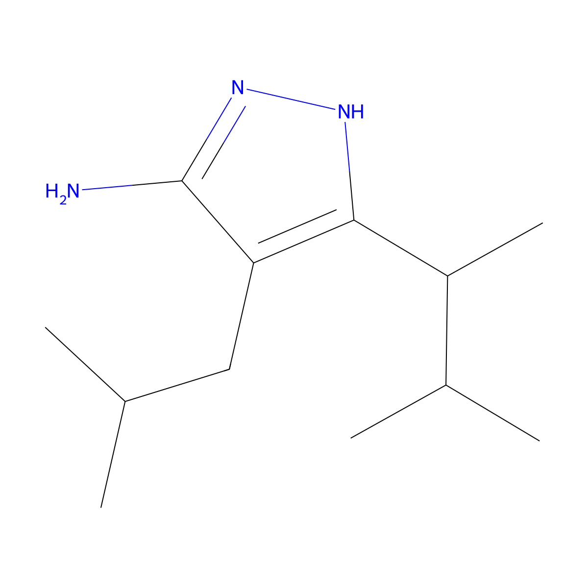4-Isobutyl-3-(3-methylbutan-2-yl)-1h-pyrazol-5-amine molecular structure, CAS 1347127-98-3