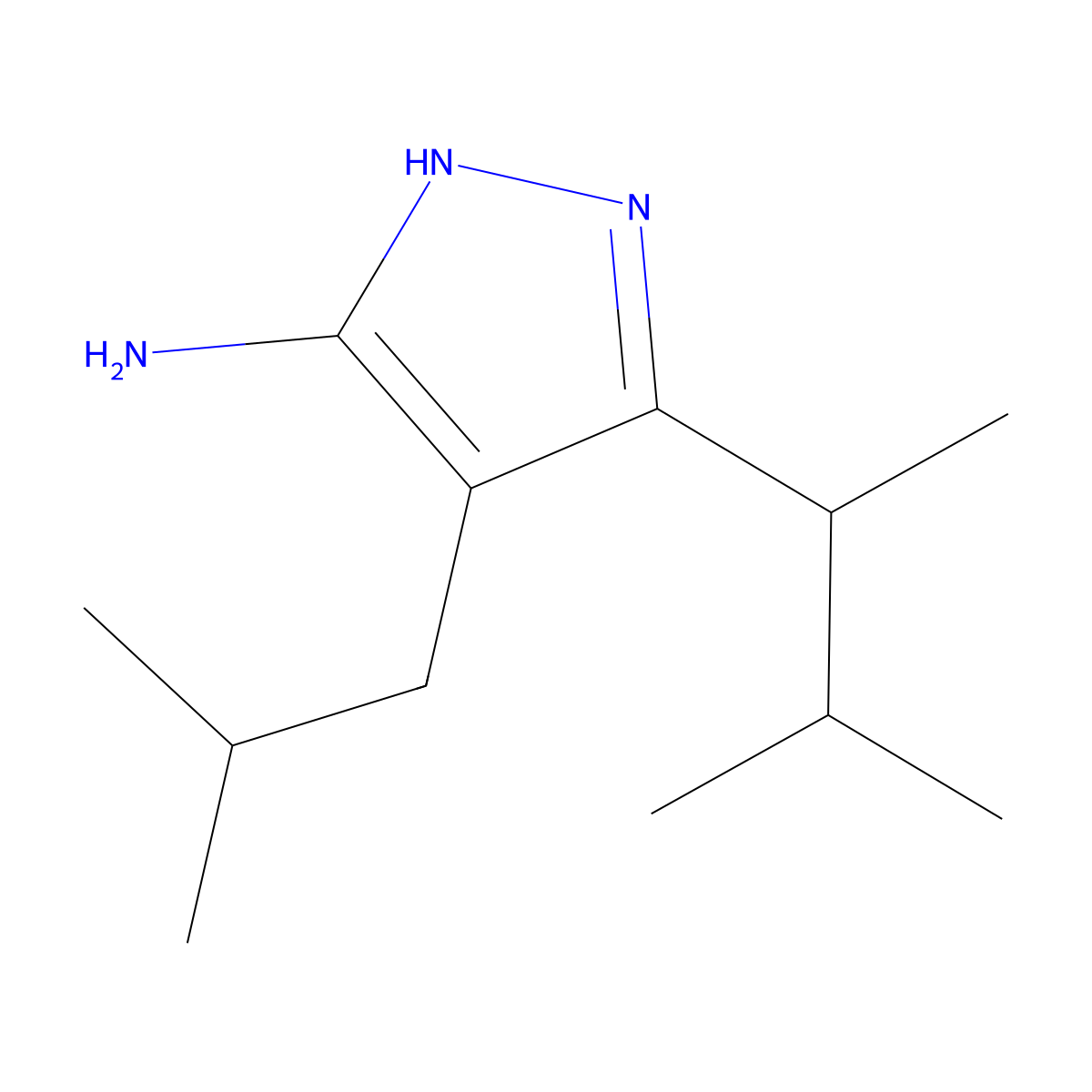 4-Isobutyl-3-(3-methylbutan-2-yl)-1h-pyrazol-5-amine molecular structure, CAS 1347127-98-3