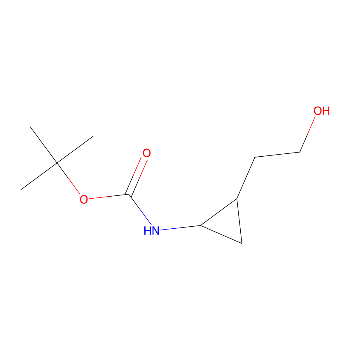 tert-butyl N-[2-(2-hydroxyethyl)cyclopropyl]carbamate molecular structure, CAS 134716-47-5