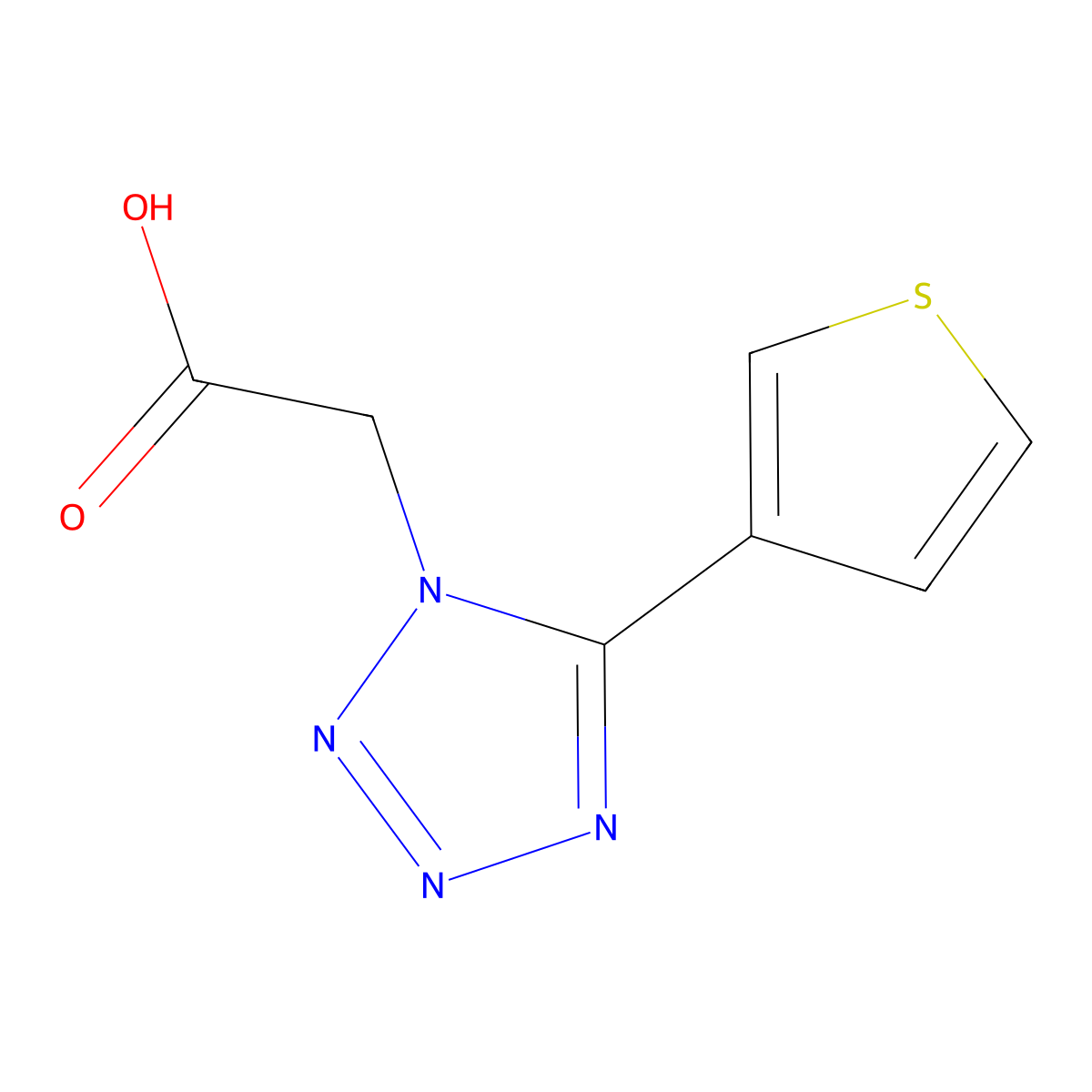 (5-(3-Thienyl)tetrazol-1-yl)acetic acid molecular structure, CAS 134717-73-0