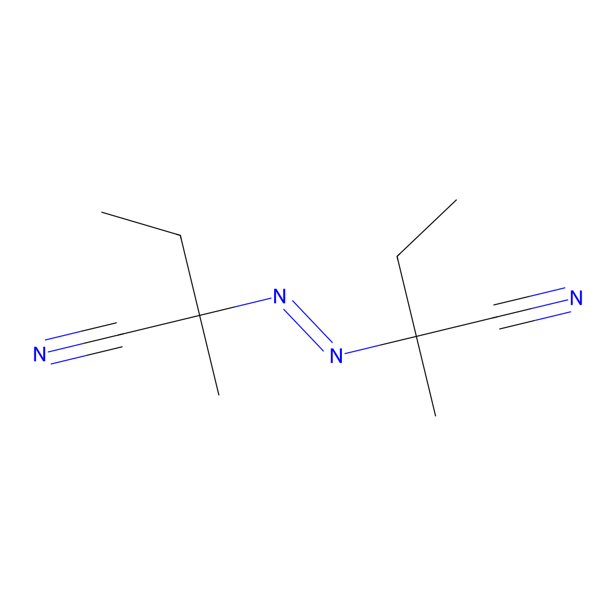 2,2'-Azobis(2-methylbutyronitrile) molecular structure, CAS 13472-08-7