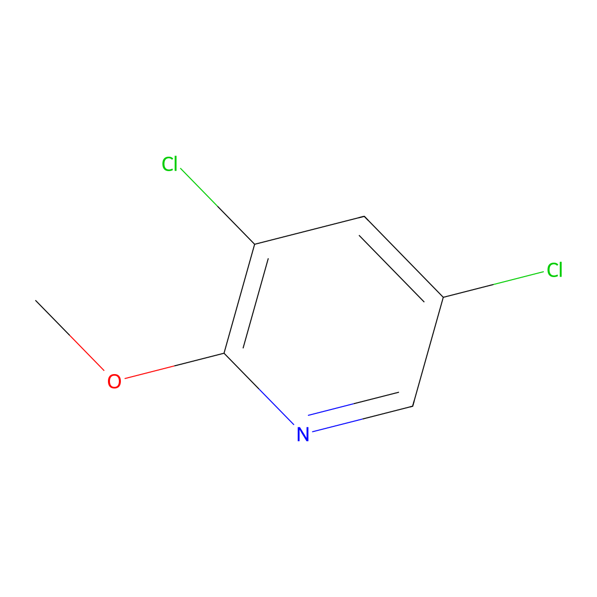 3,5-Dichloro-2-methoxypyridine molecular structure, CAS 13472-58-7