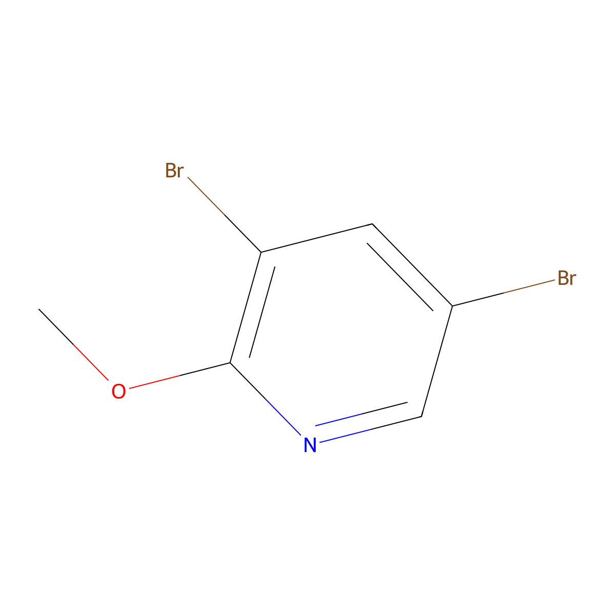 3,5-Dibromo-2-methoxypyridine molecular structure, CAS 13472-60-1