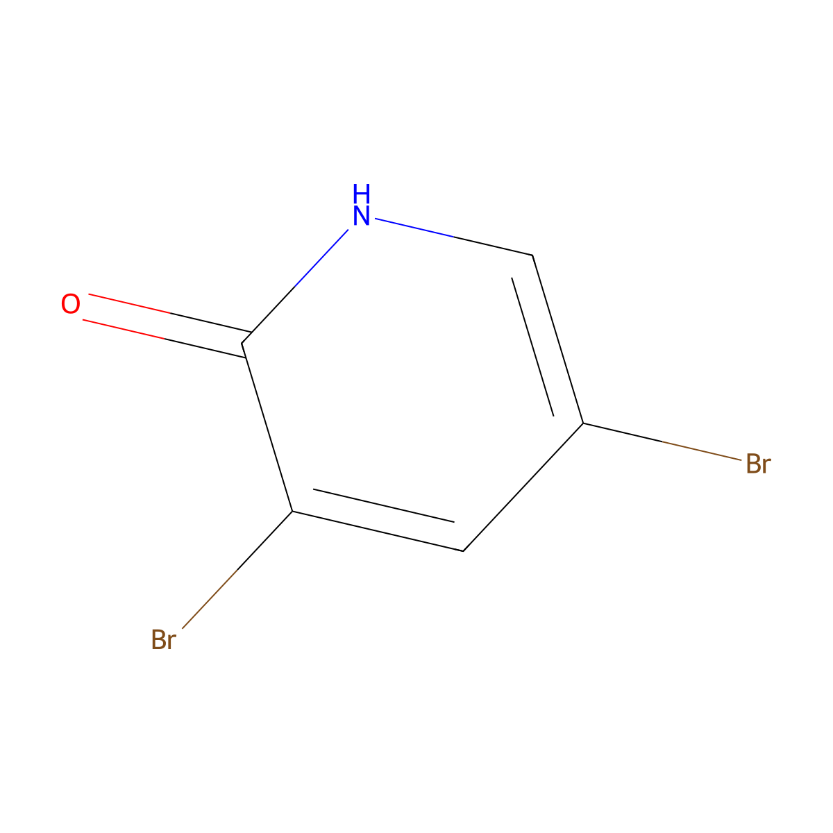 3,5-Dibromo-2-hydroxypyridine molecular structure, CAS 13472-81-6