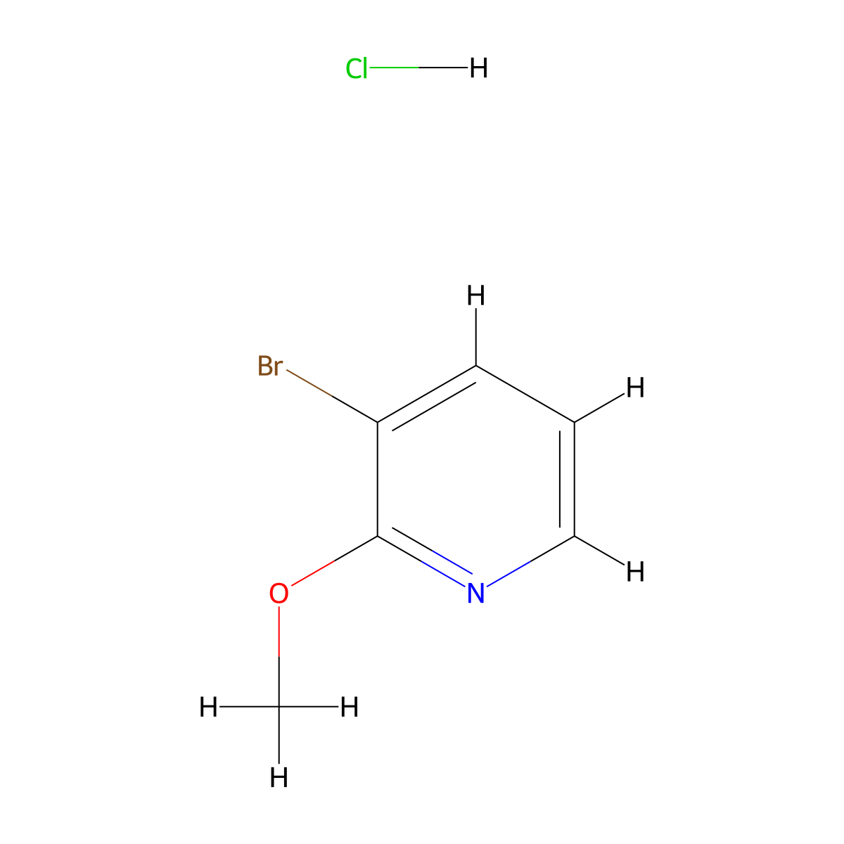 3-Bromo-2-methoxypyridine hydrochloride molecular structure, CAS 13472-88-3