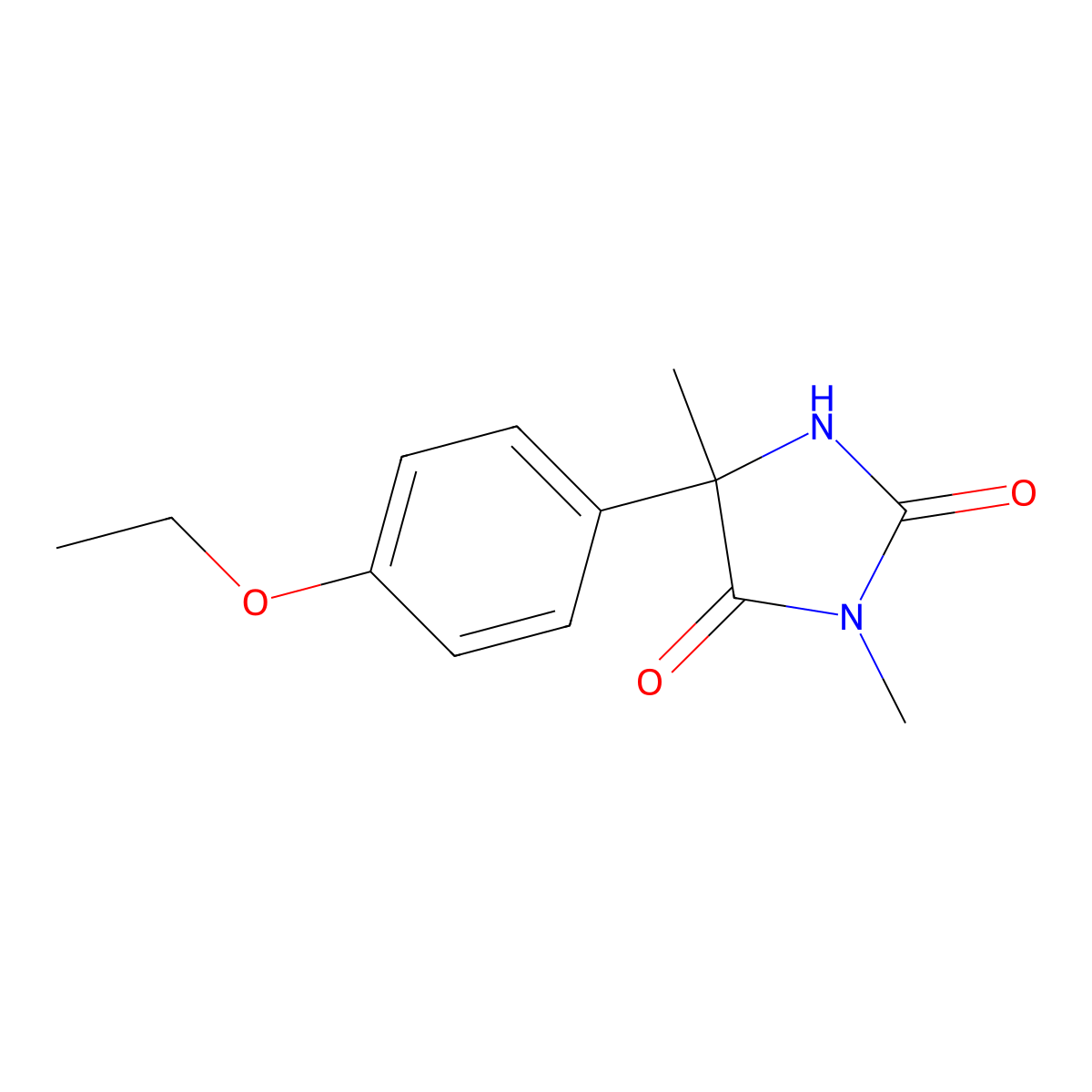 2,4-Imidazolidinedione, 3,5-dimethyl-5-(4-ethoxyphenyl)- molecular structure, CAS 134721-56-5