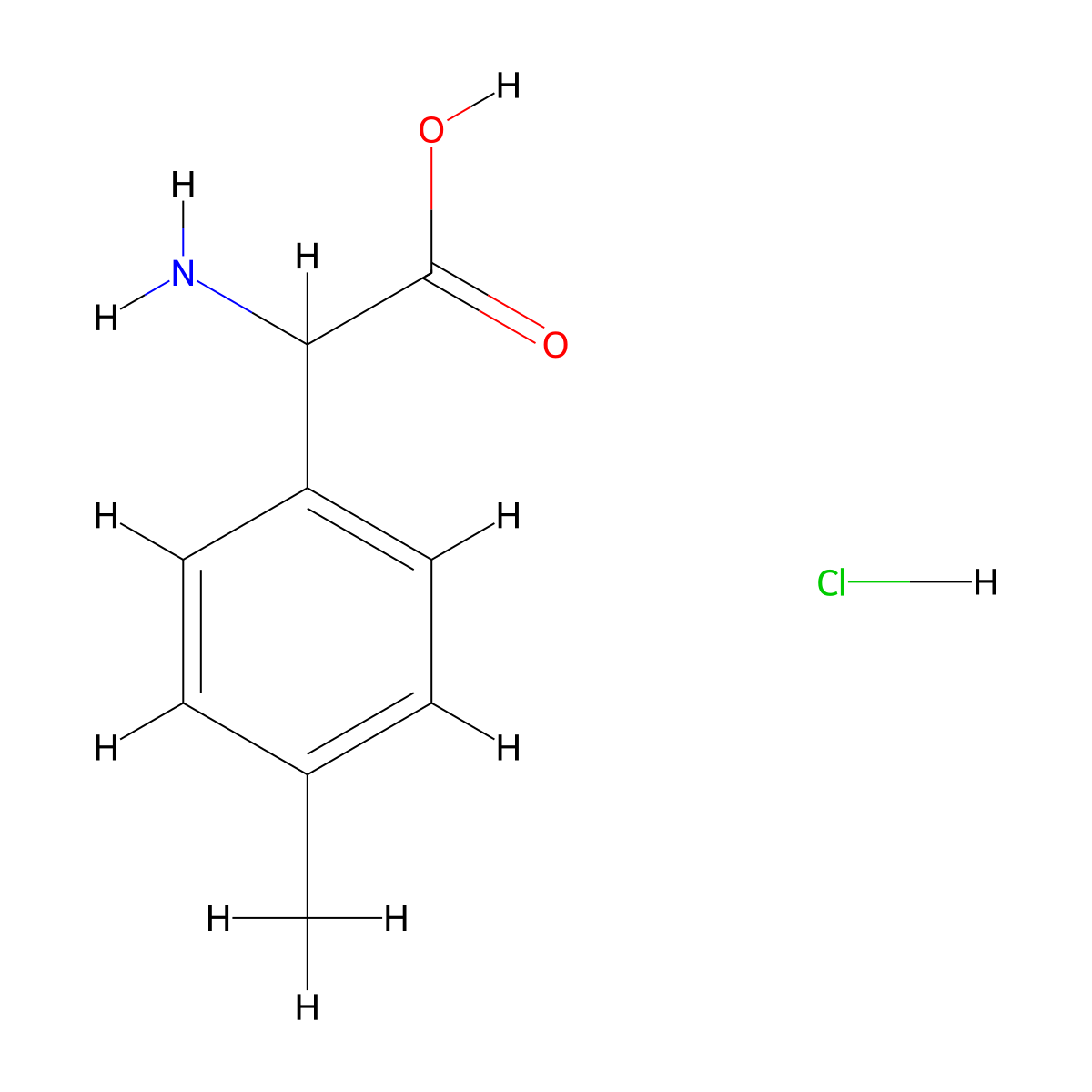 2-Amino-2-(4-methylphenyl)acetic acid hydrochloride molecular structure, CAS 134722-06-8
