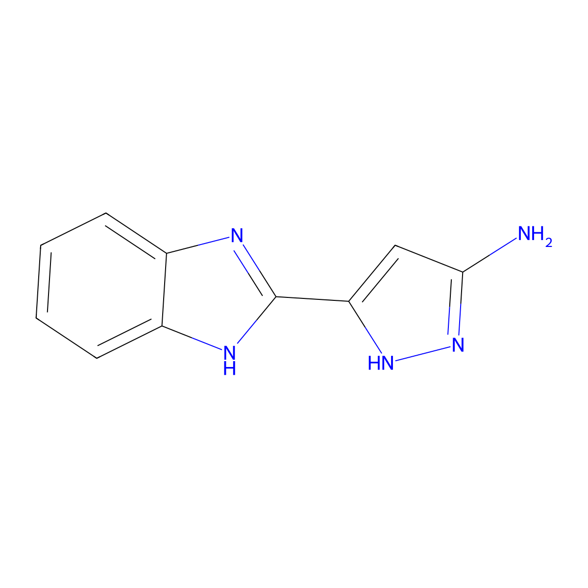 5-(1H-1,3-benzodiazol-2-yl)-1H-pyrazol-3-amine molecular structure, CAS 1347231-15-5