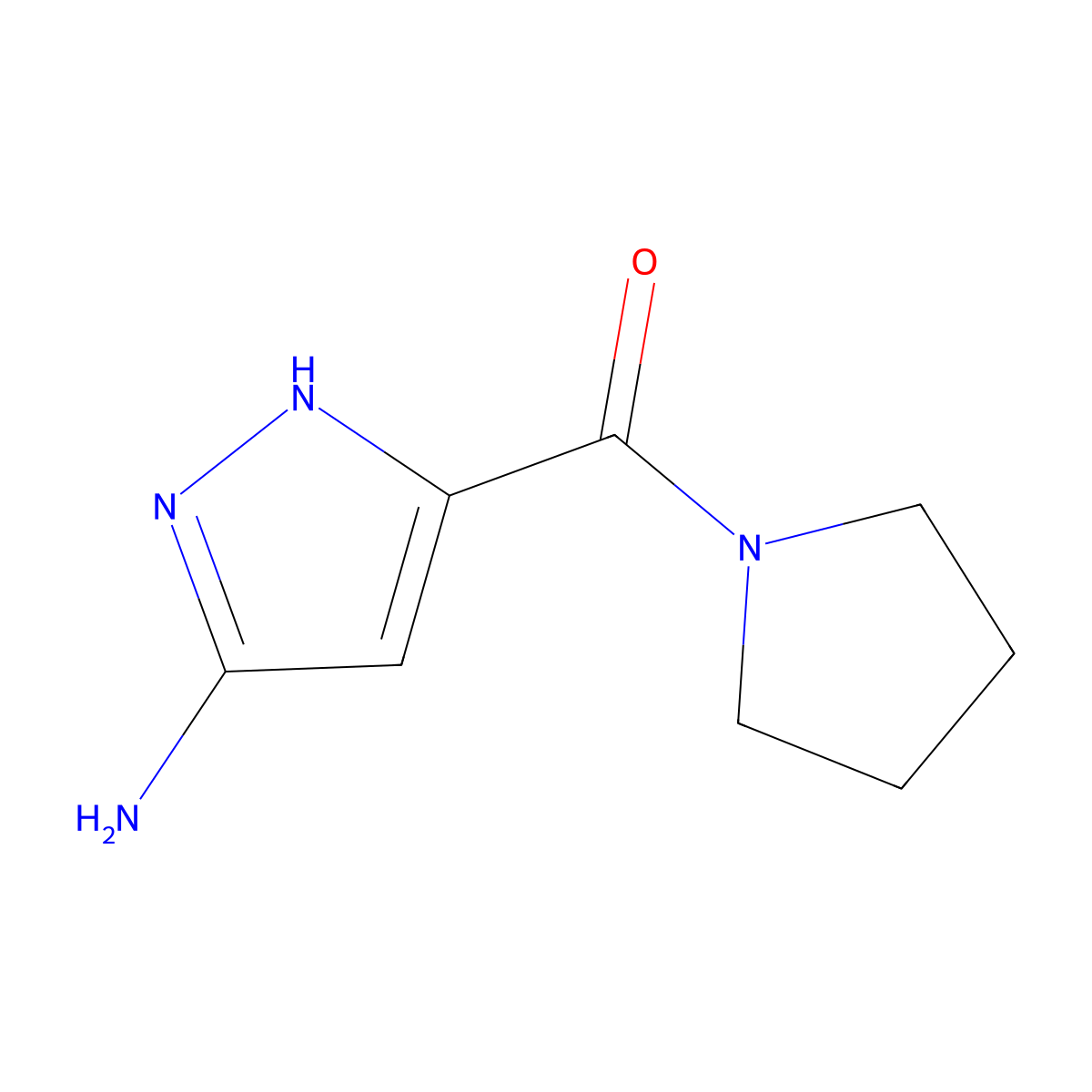 (3-Amino-1H-pyrazol-5-yl)(pyrrolidin-1-yl)methanone molecular structure, CAS 1347231-42-8