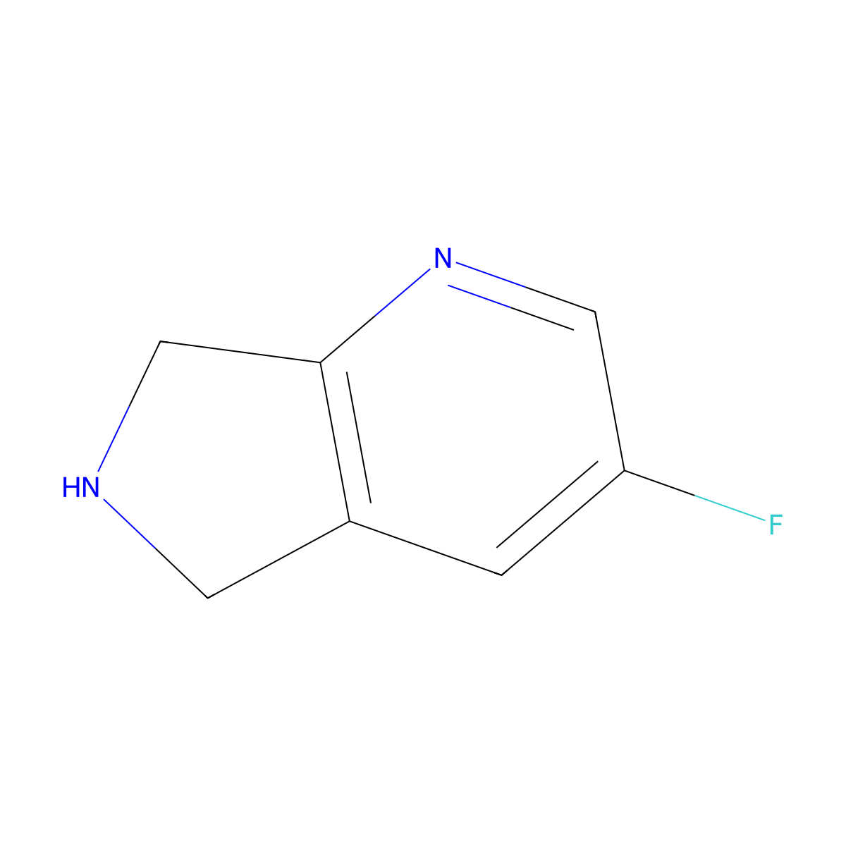3-Fluoro-6,7-dihydro-5H-pyrrolo[3,4-b]pyridine molecular structure, CAS 1347234-07-4