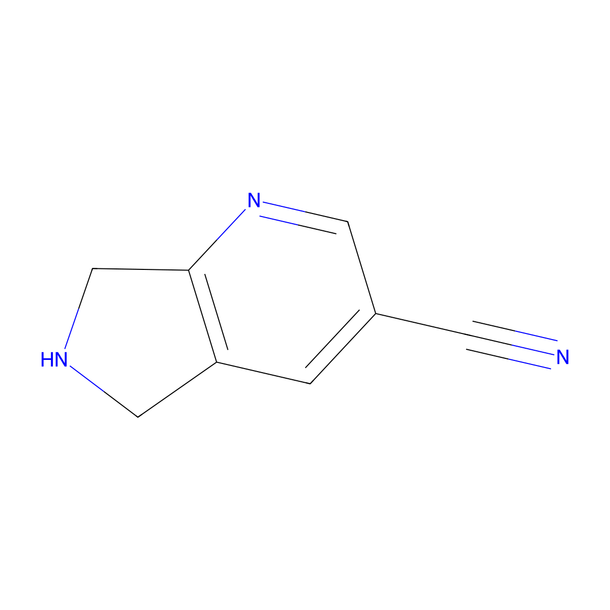 6,7-Dihydro-5H-pyrrolo[3,4-B]pyridine-3-carbonitrile molecular structure, CAS 1347234-09-6
