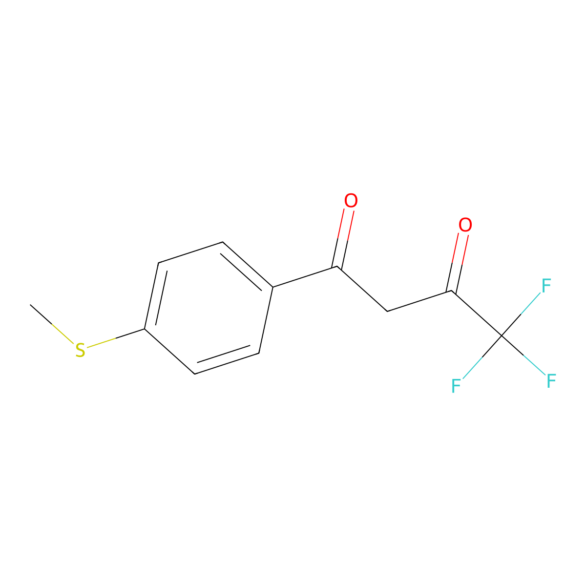 1,3-Butanedione, 4,4,4-trifluoro-1-[4-(methylthio)phenyl]- molecular structure, CAS 134731-32-1