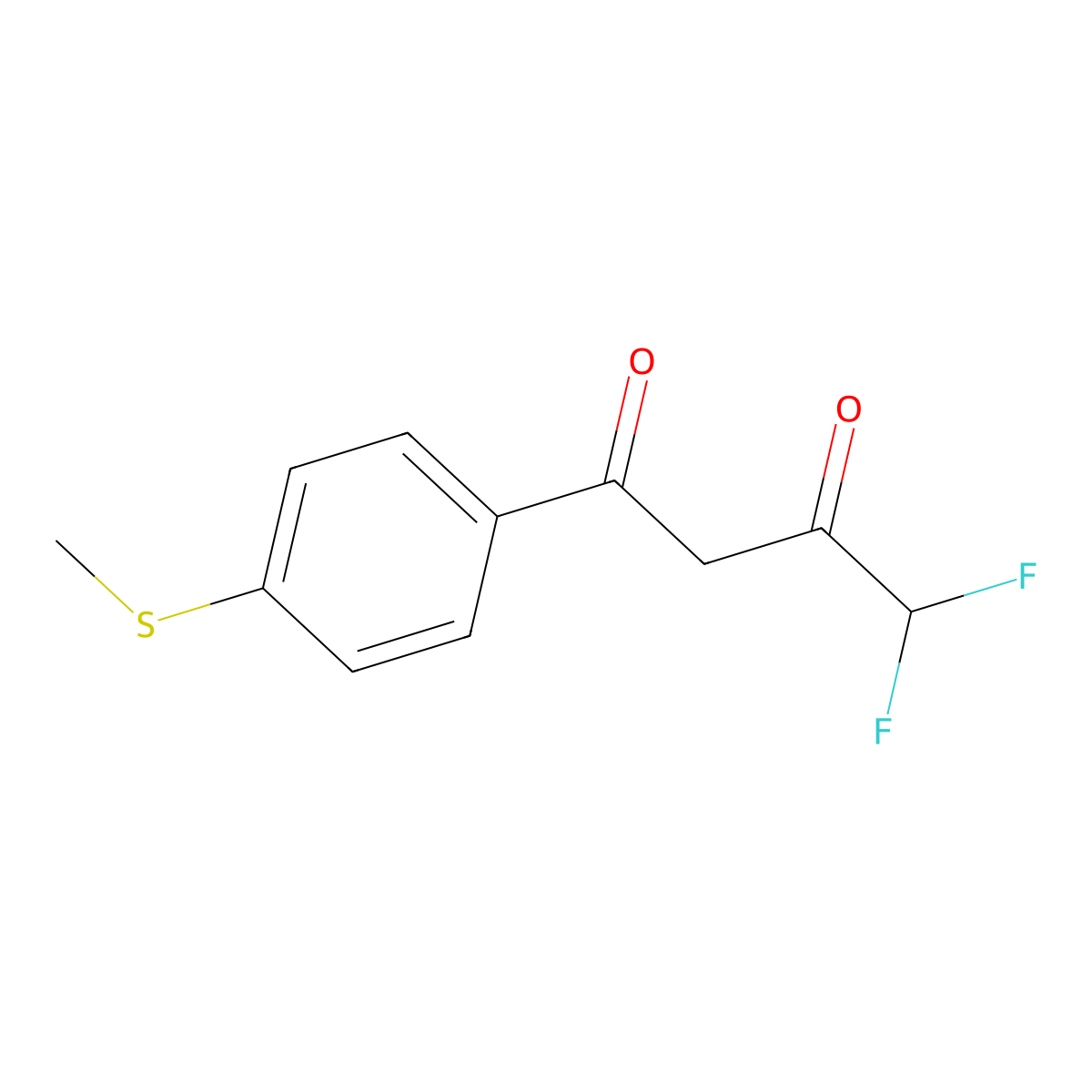 4,4-Difluoro-1-[4-(methylthio)phenyl]-butane-1,3-dione molecular structure, CAS 134731-37-6