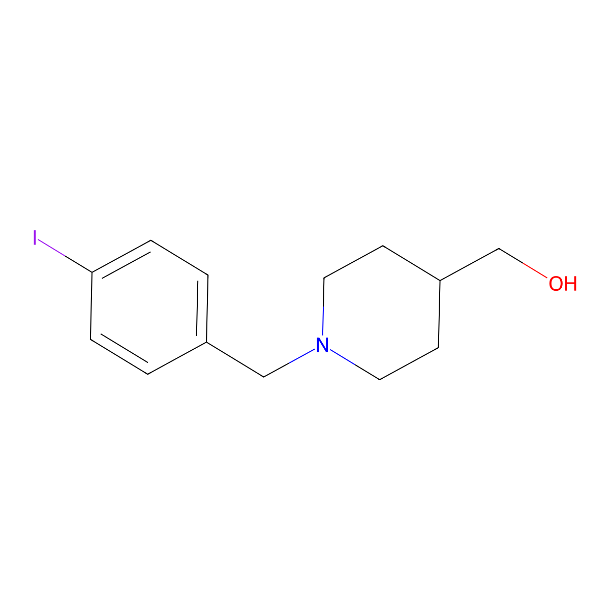 (1-(4-Iodobenzyl)piperidin-4-yl)methanol molecular structure, CAS 1347310-81-9